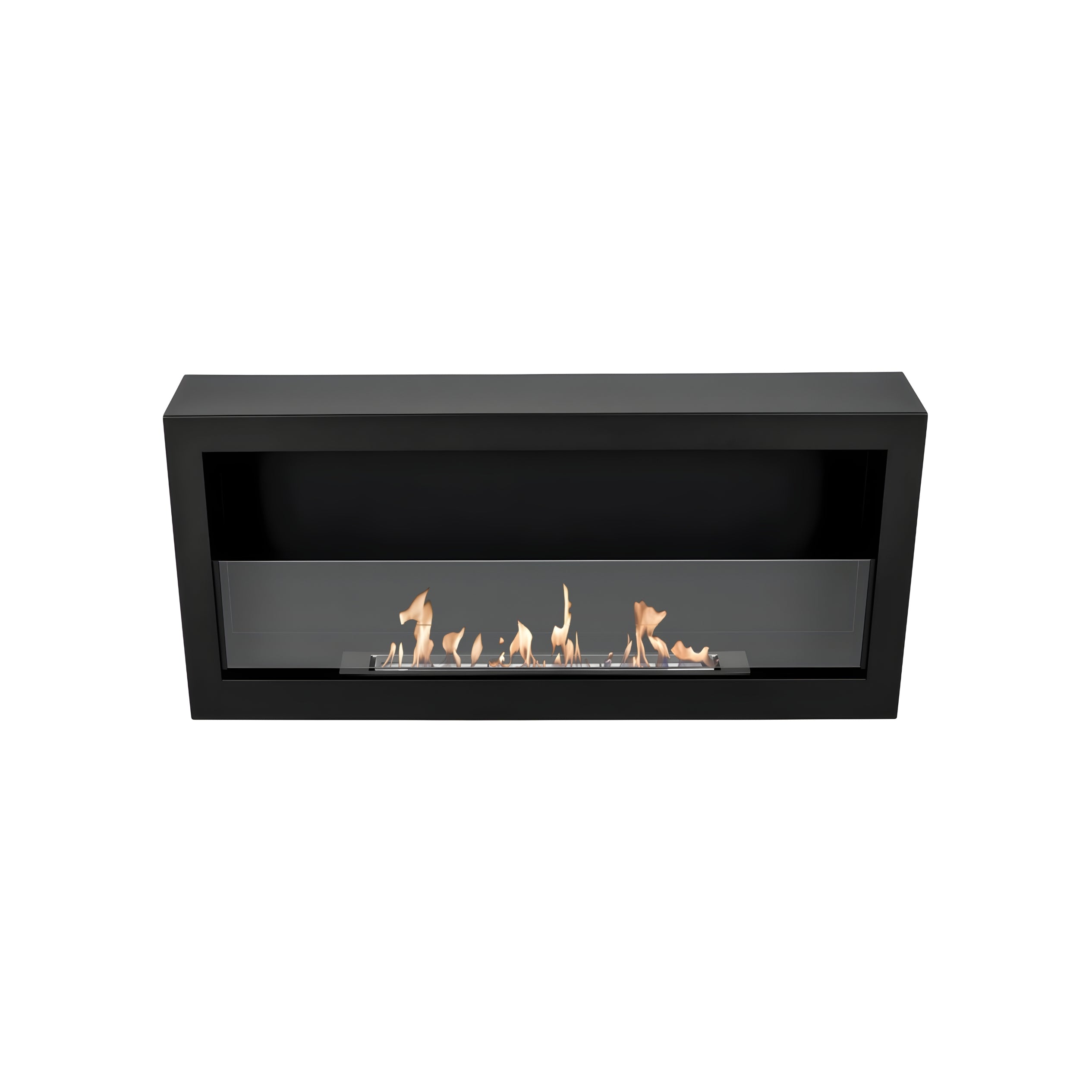 Bio Ethanol Wall Fireplace Black Box 90 cm