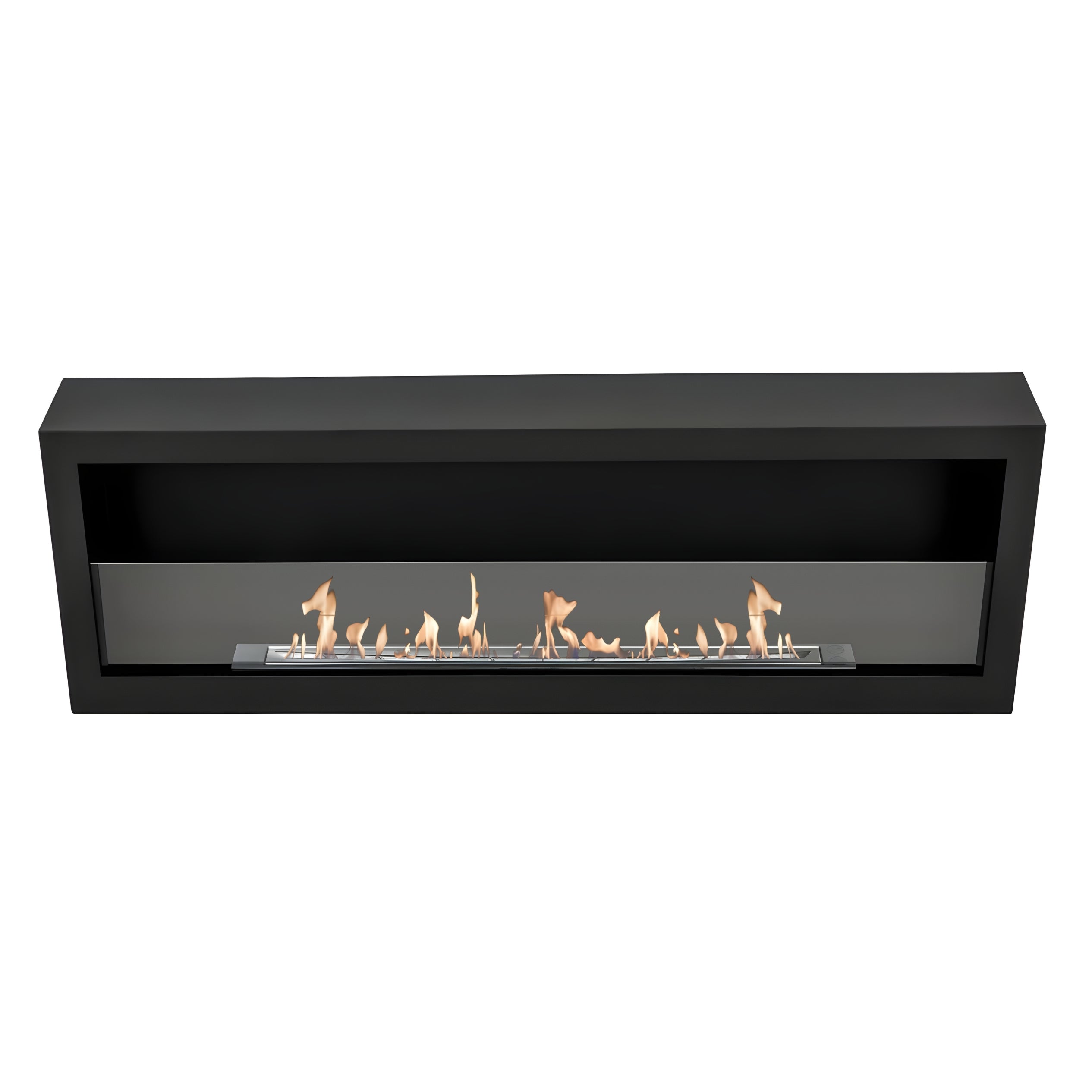 Bio Ethanol Wall Fireplace Black Box 120 cm
