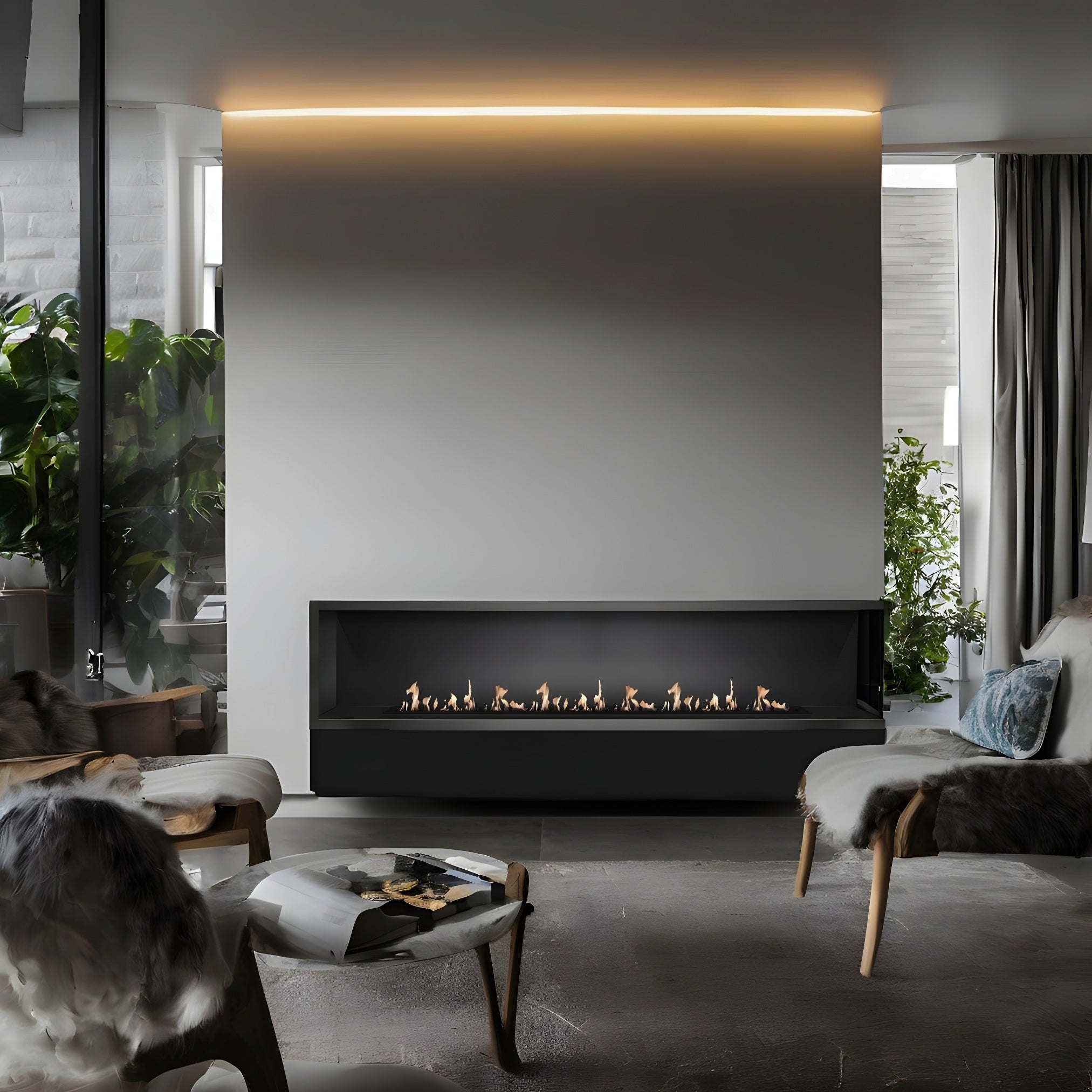 Base Right Built-in Corner Fireplace 100 cm