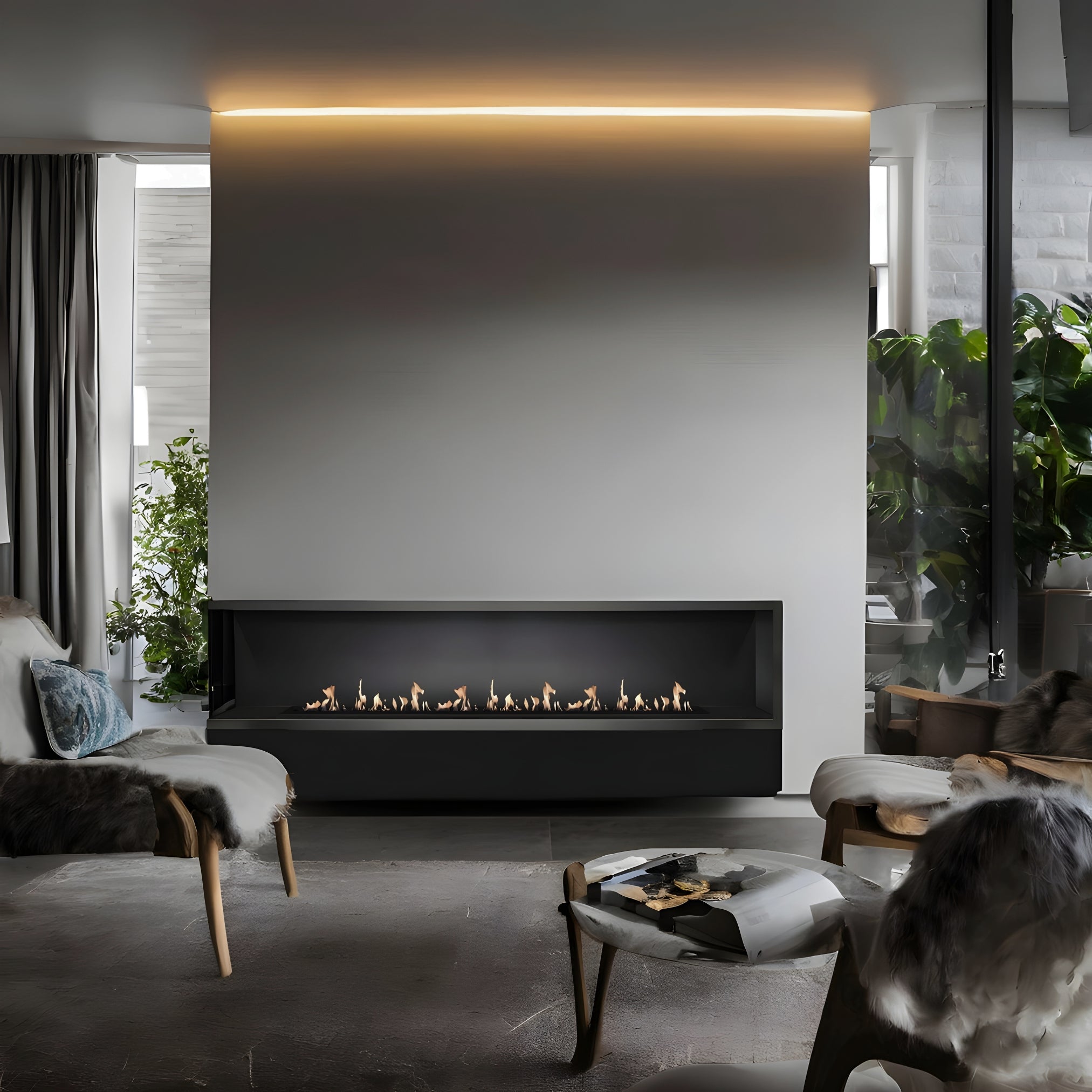 Base Left Built-in Corner Fireplace 170 cm
