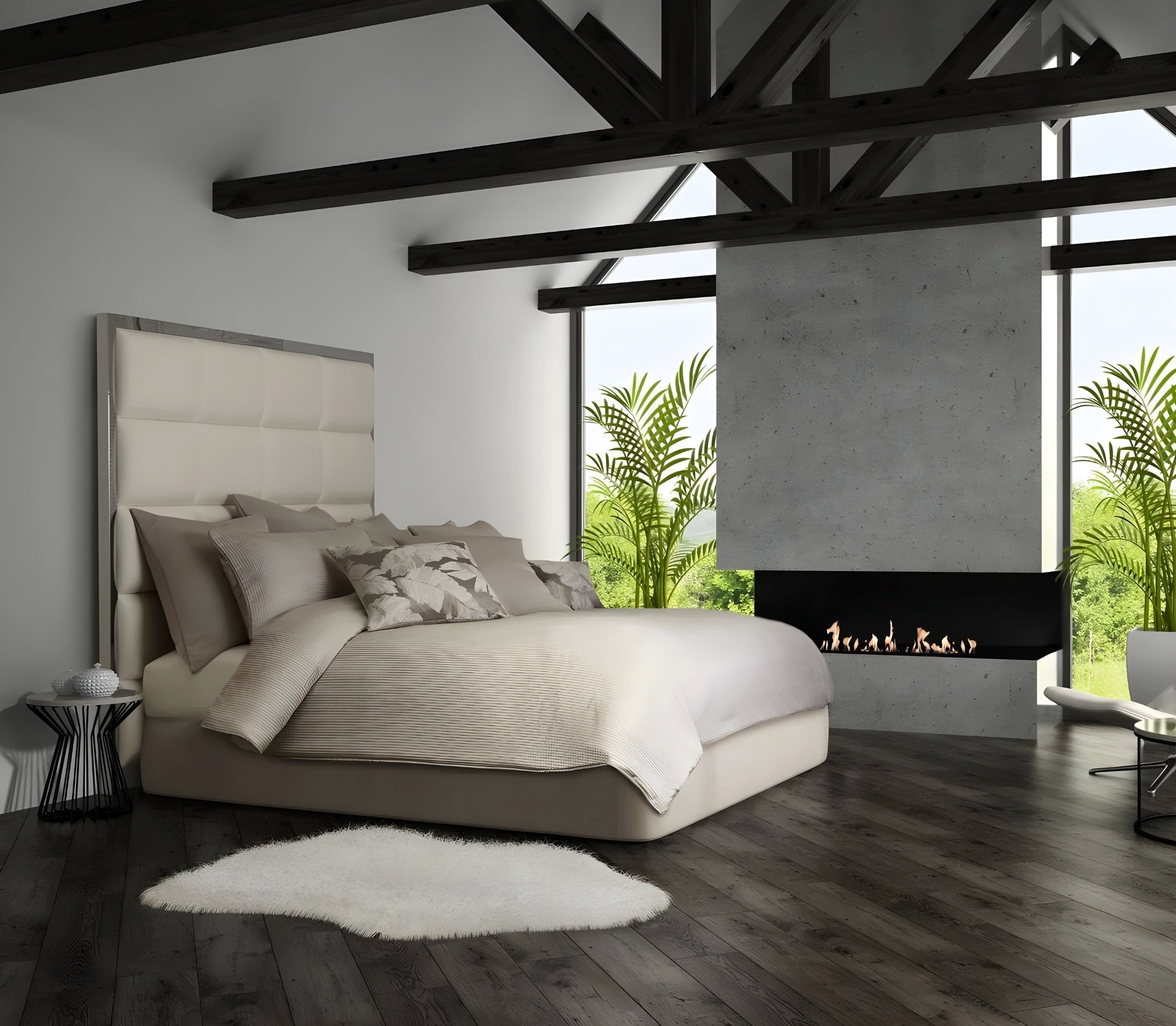 Made Three-sided built-in fireplace 130 cm