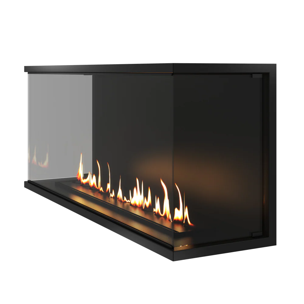Made Three-sided Built-in Fireplace Full Glass 150 cm