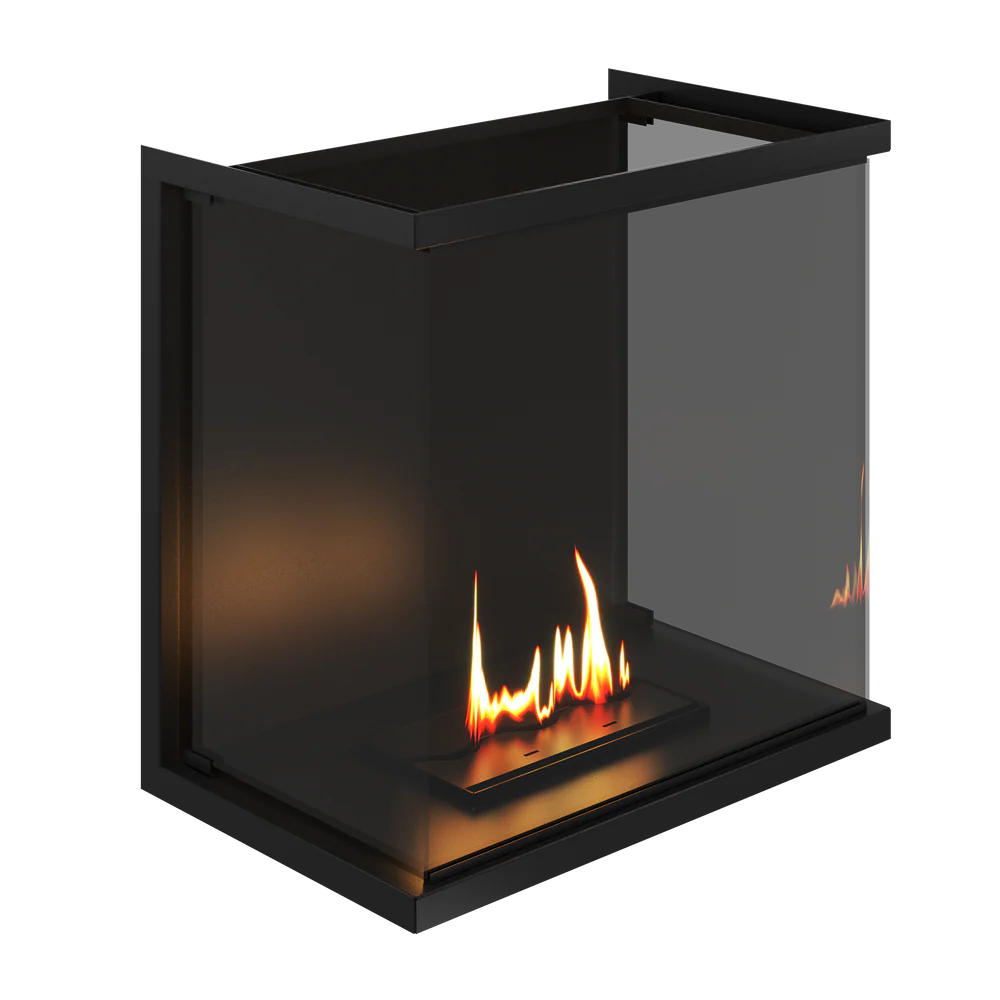 Made Three-sided Built-in Fireplace Full Glass 70 cm