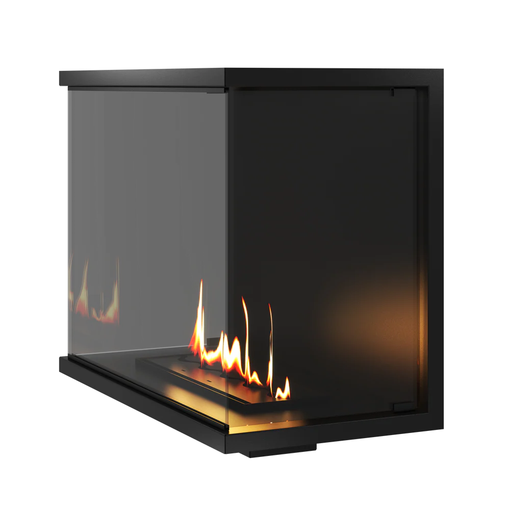 Made Three-sided Built-in Fireplace Full Glass 90 cm