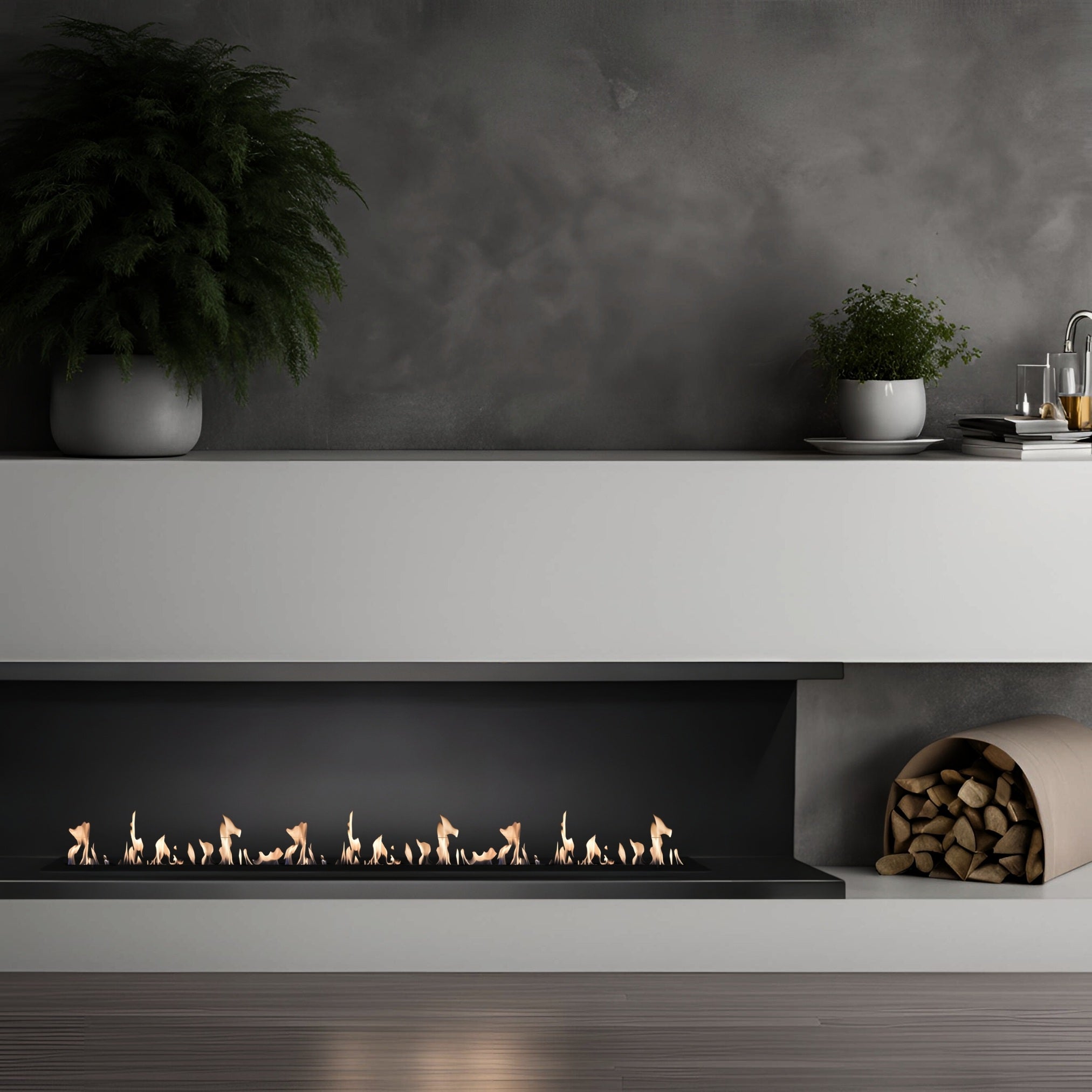 Base Right Built-in Corner Fireplace 100 cm