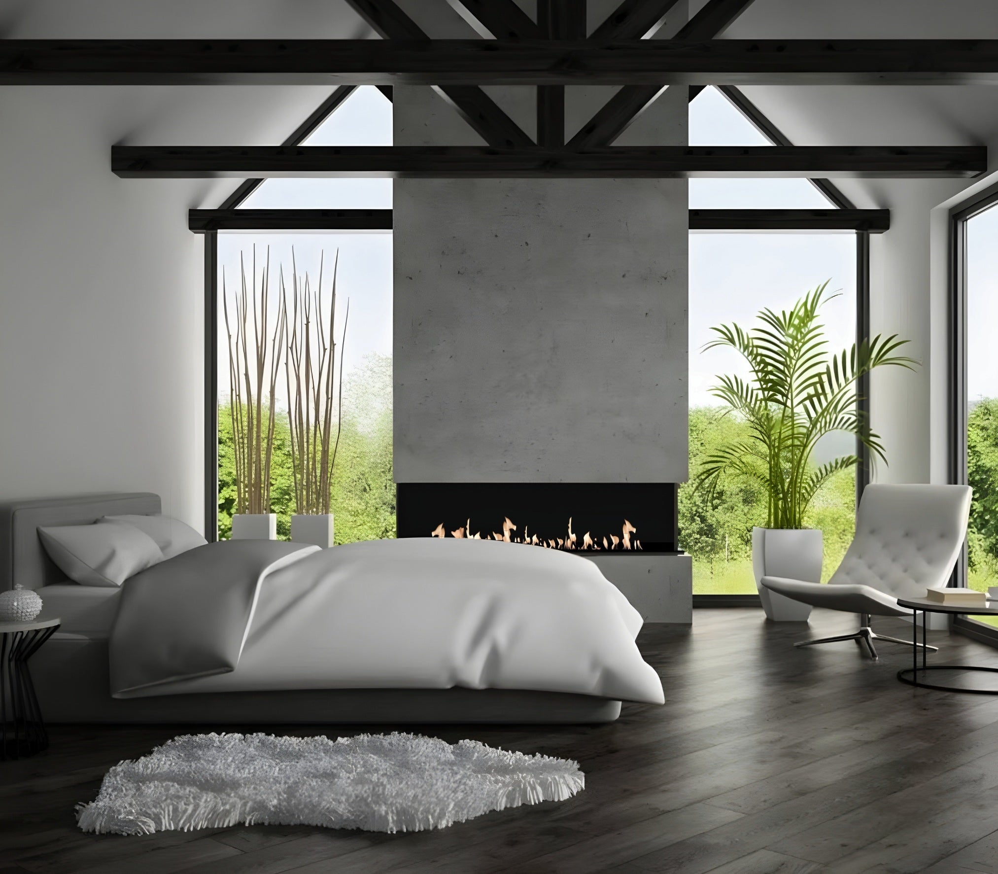 Made Three-sided built-in fireplace 130 cm