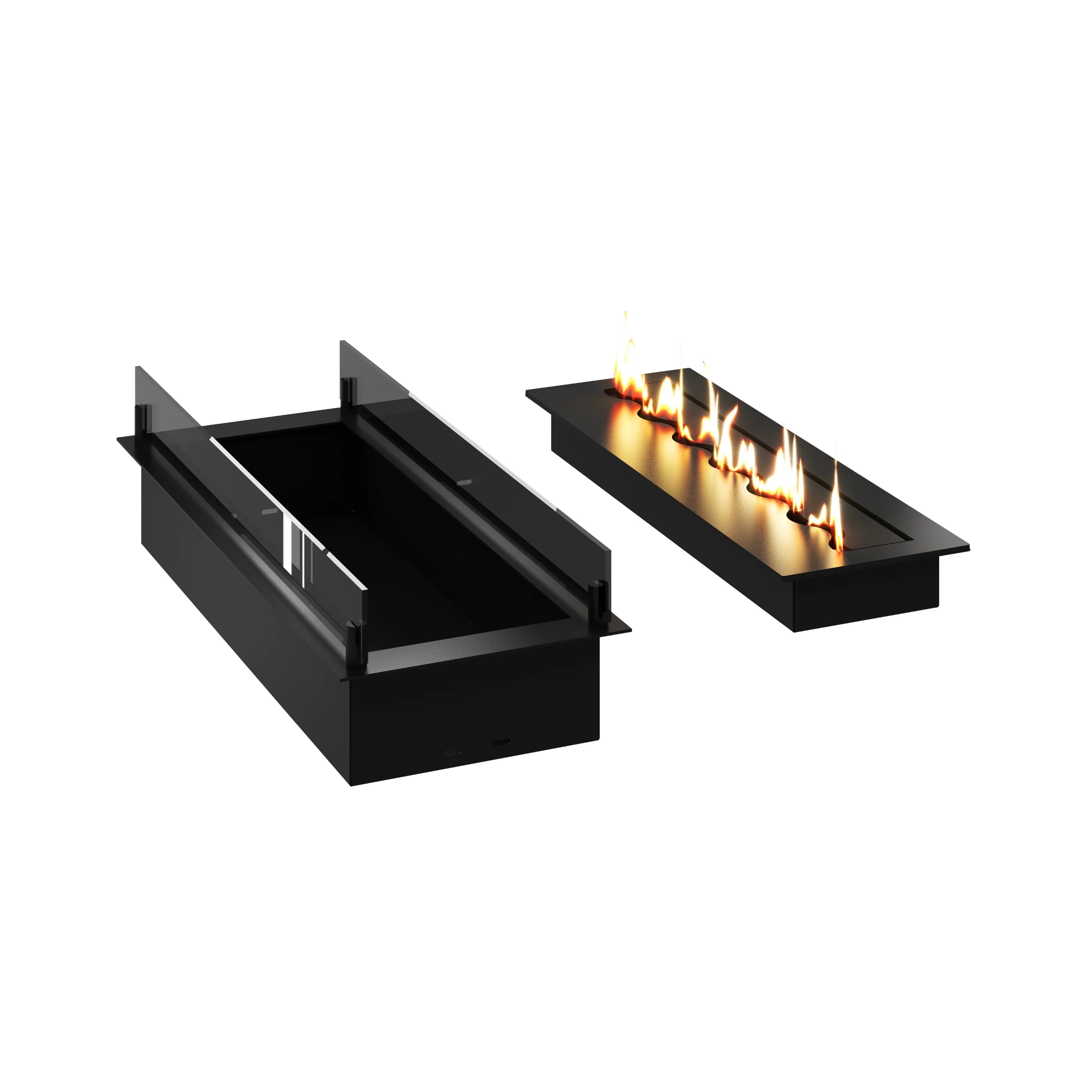 Solo Insert Fireplace With Glass 90 cm