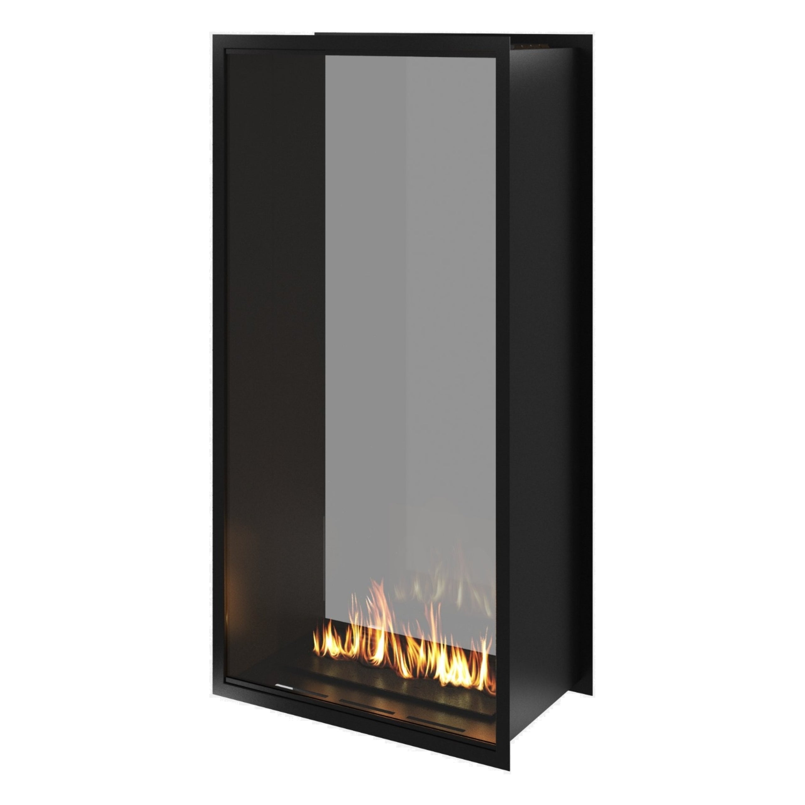 Fame Vertical See-through Fireplace With Full Glass 70 x 120 cm