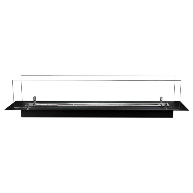 Bio Ethanol Built-In Insert Burner Black With Glas 99 cm