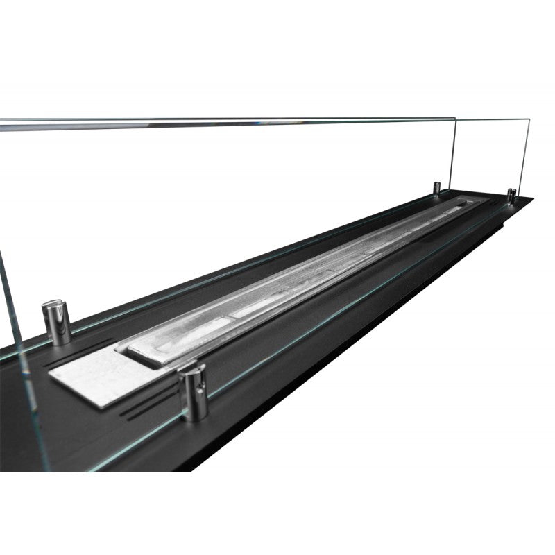 Bio Ethanol Built-In Insert Burner Black With Glas 99 cm