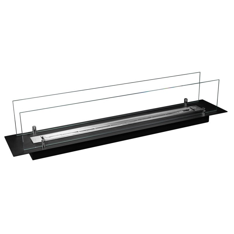 Bio Ethanol Built-In Insert Burner Black With Glas 99 cm