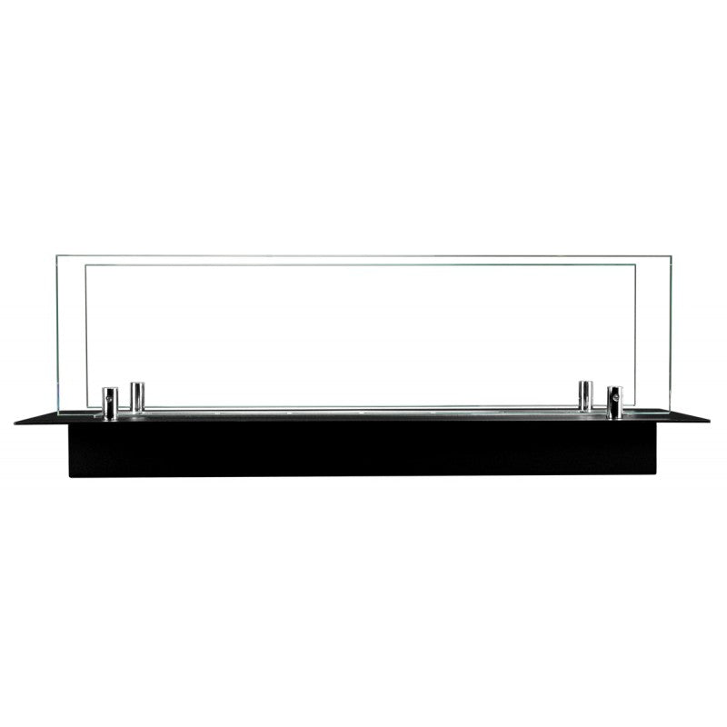 Bio Ethanol Built-In Insert Burner Black With Glas 99 cm