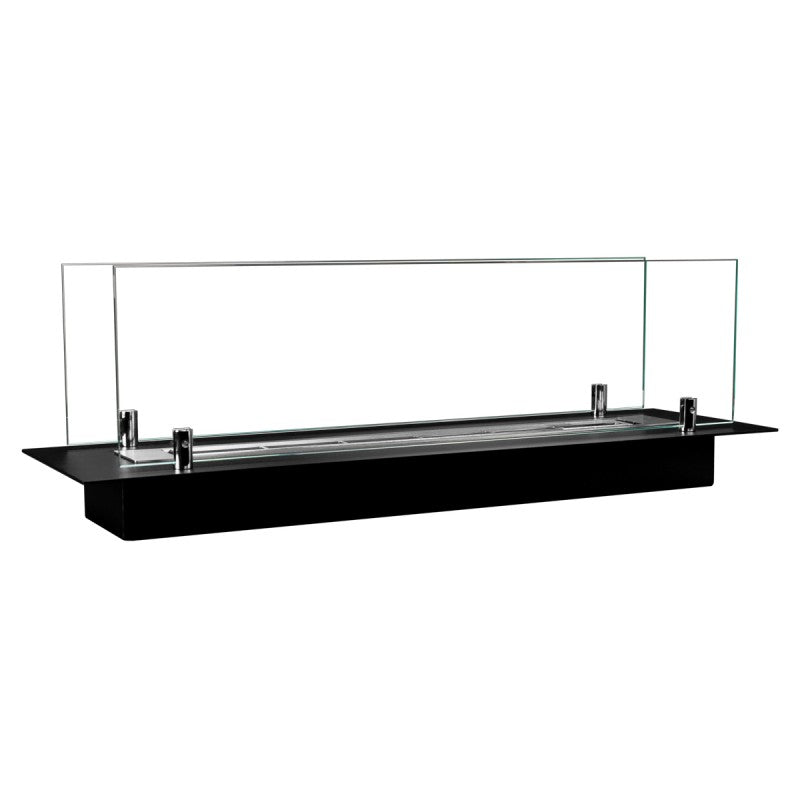 Bio Ethanol Built-In Insert Burner Black With Glas 99 cm