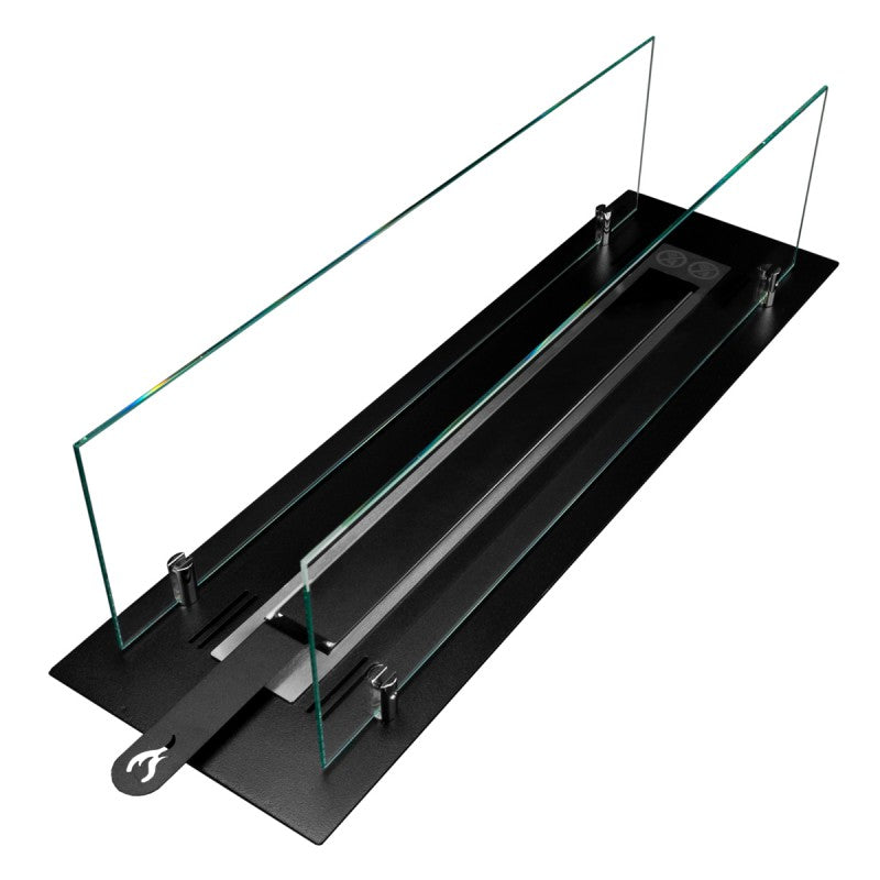 Bio Ethanol Built-In Insert Burner Black With Glas 99 cm