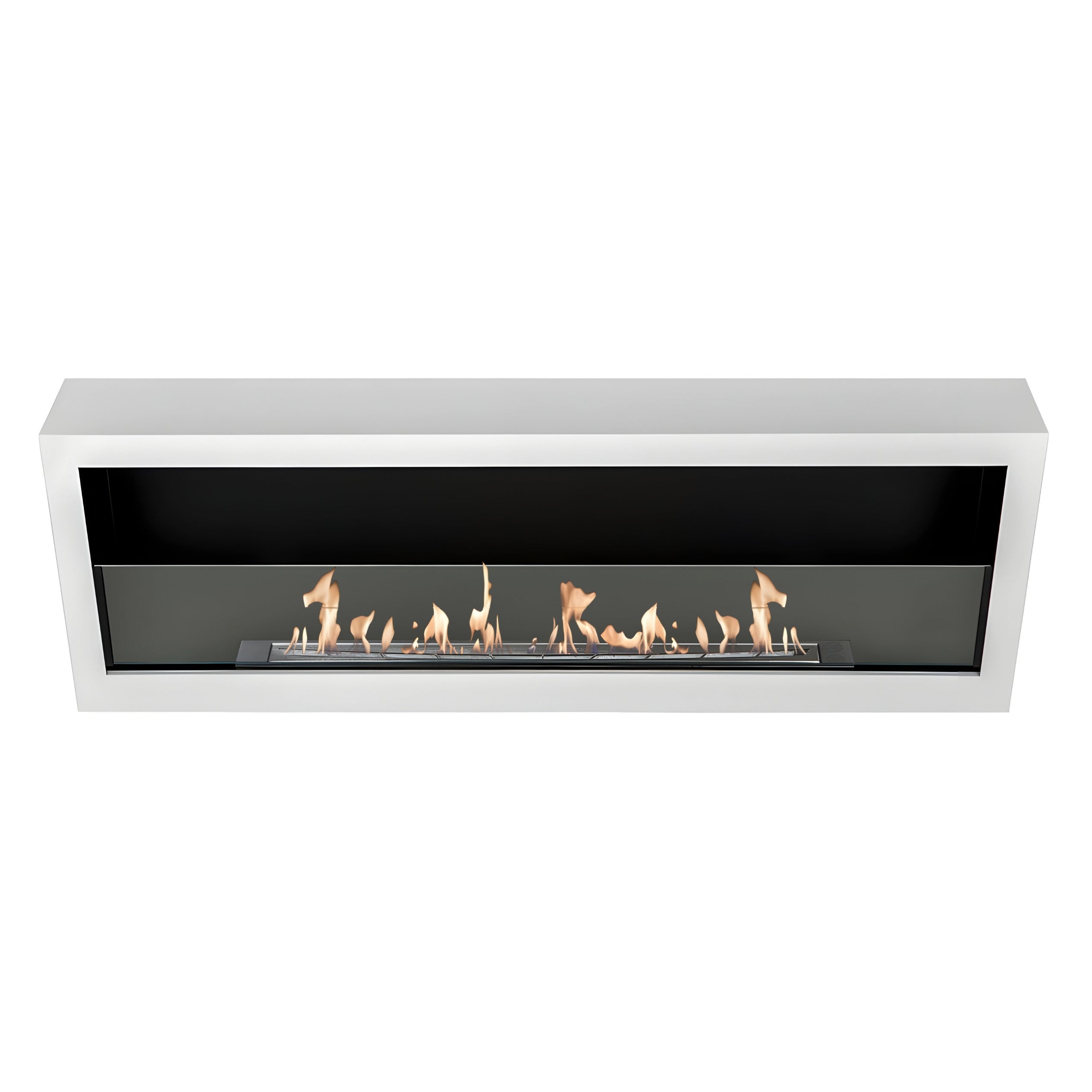Bio Ethanol Wall Fireplace White Box 120 cm