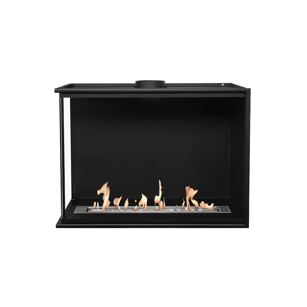 Built-in Corner Full Glass Fireplace Left 60 cm