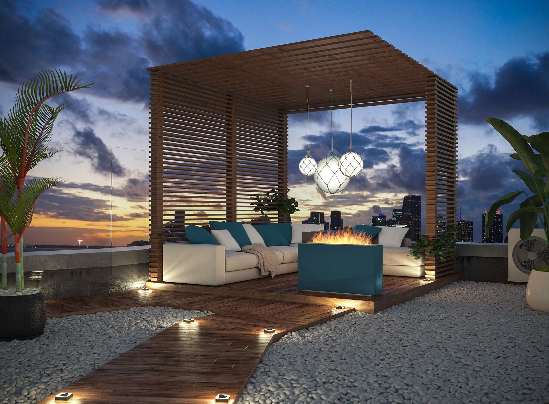 INCUBE Black Freestanding Fireplace