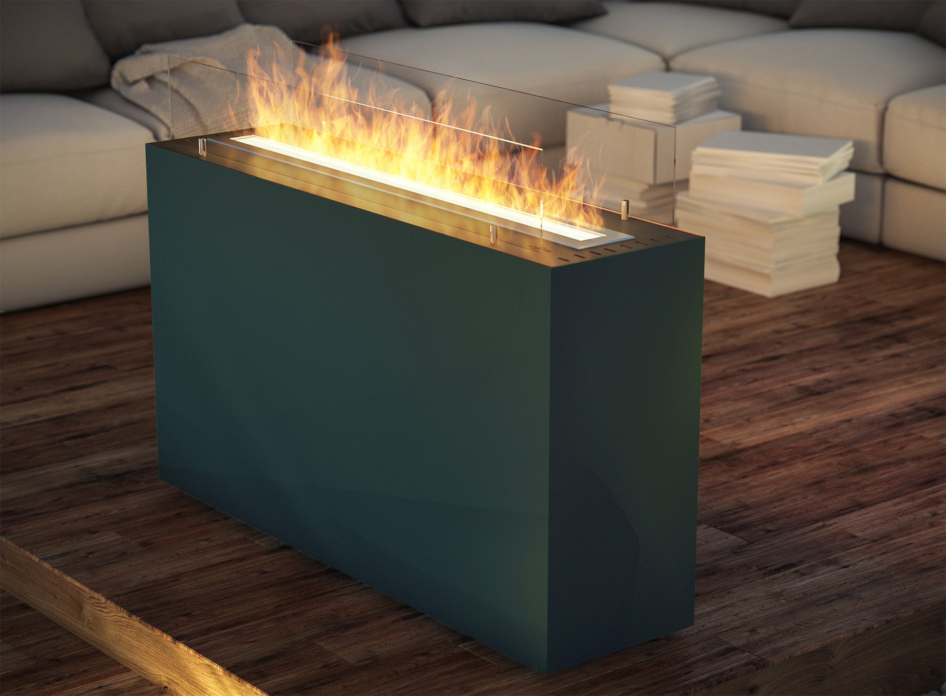 INCUBE Black Freestanding Fireplace