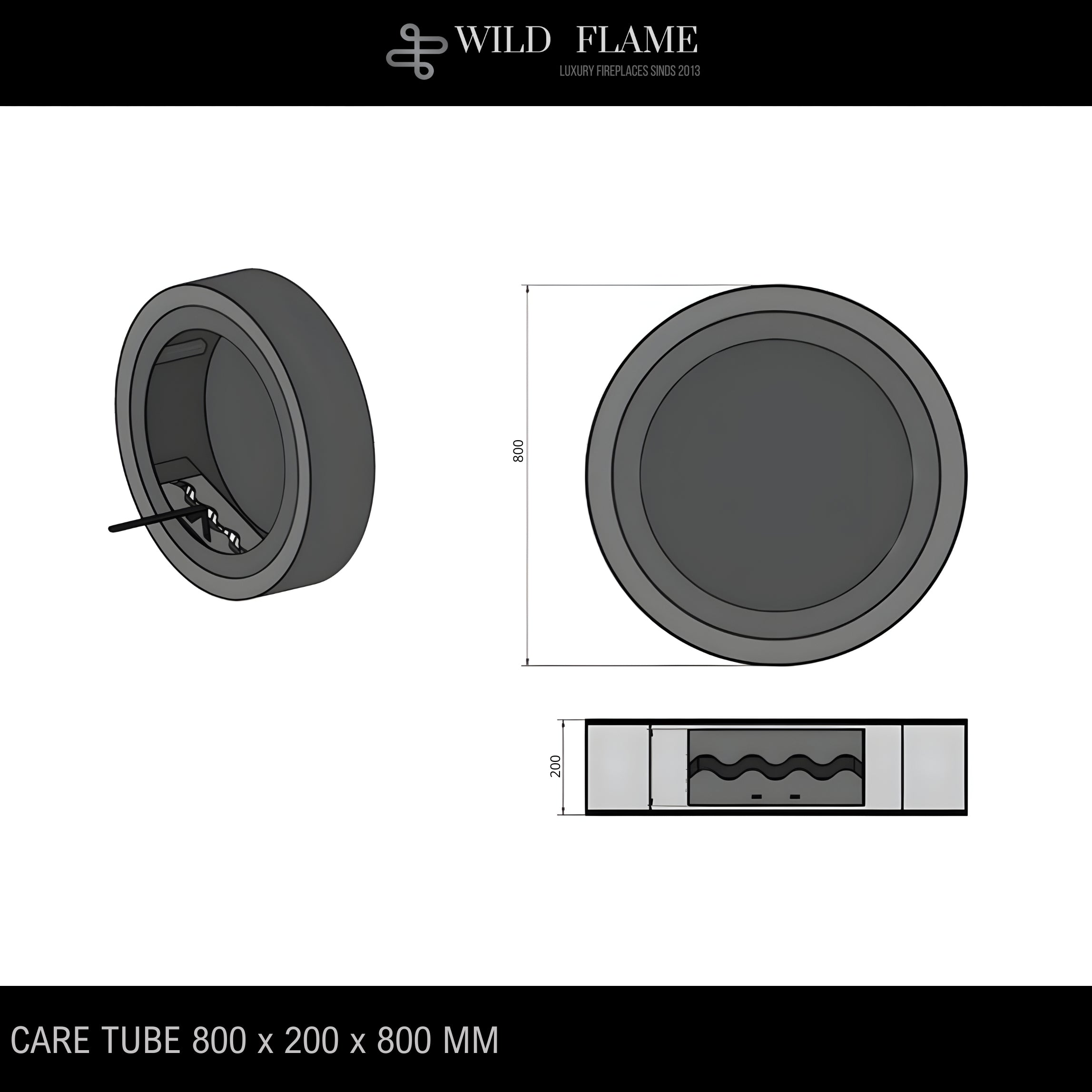 Care Bio Ethanol Wall Fireplace D80 cm