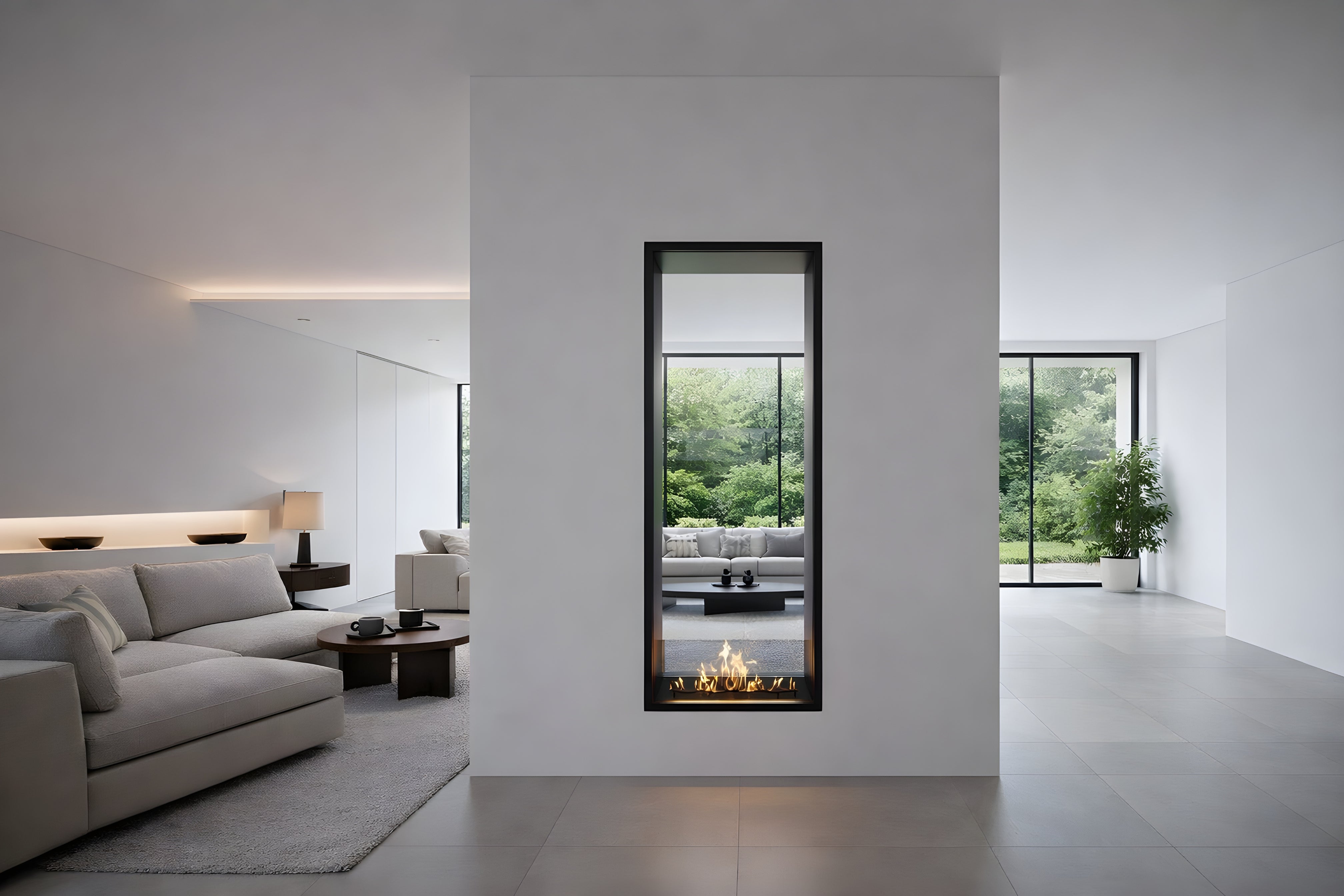 Fame Vertical See-Through Bio Ethanol Fireplace 60 x 120 cm