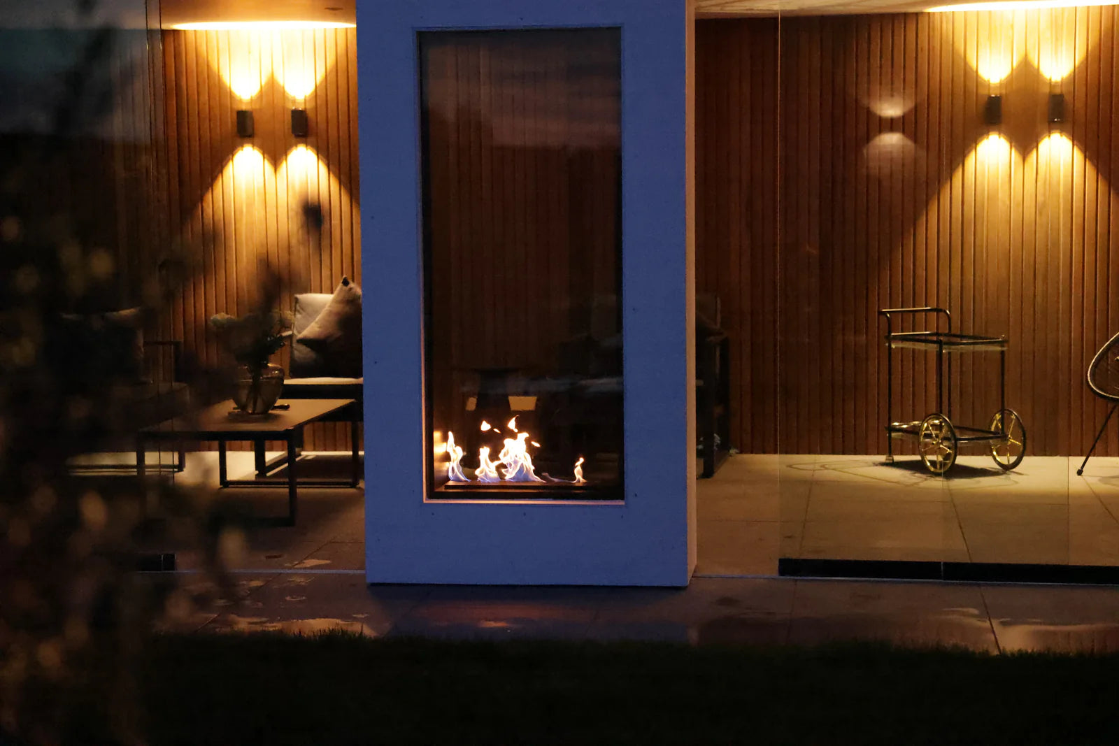 Fame Vertical See-through Fireplace Single Full Glass 70 x 140 cm