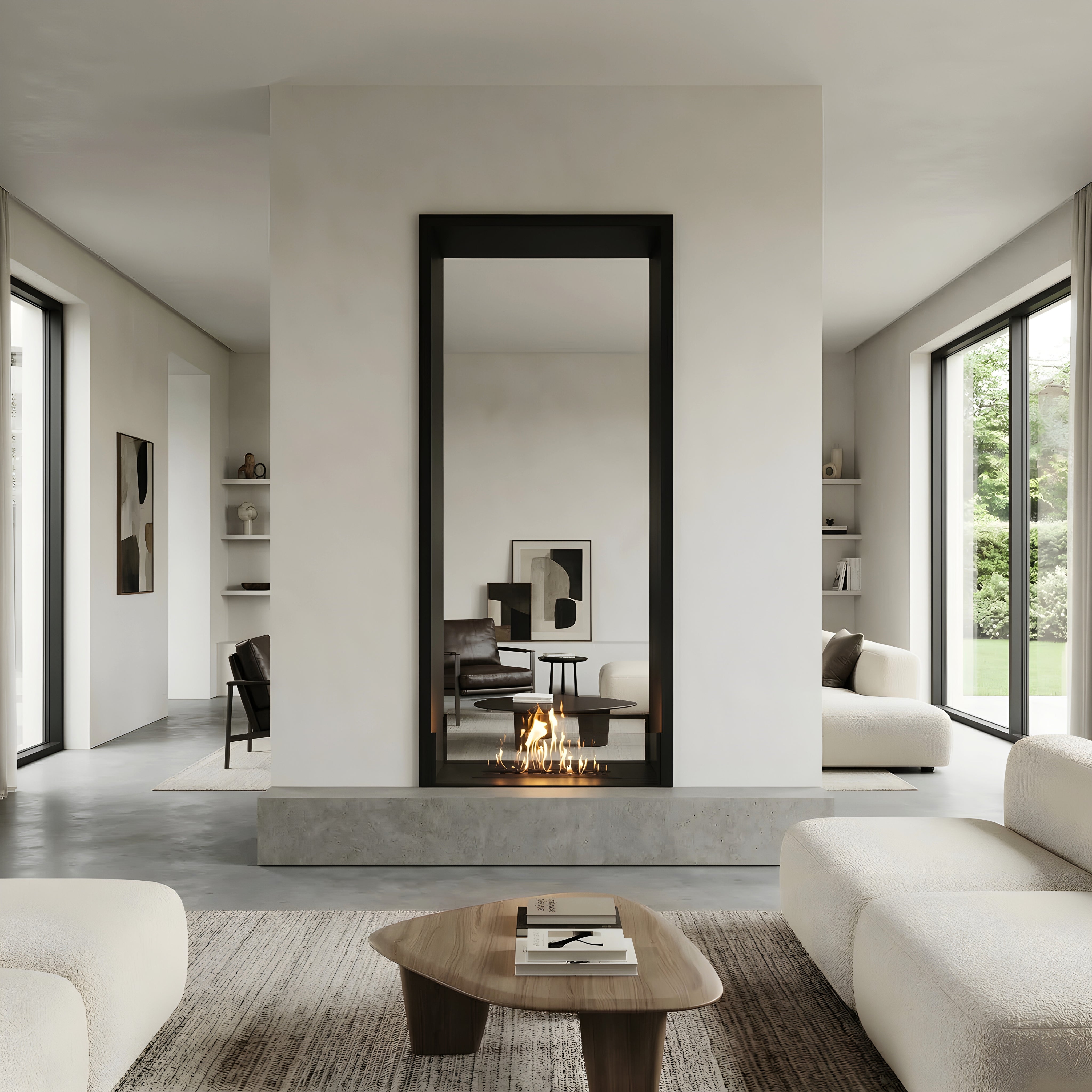 Fame Vertical See-Through Bio Ethanol Fireplace 80 x 120 cm