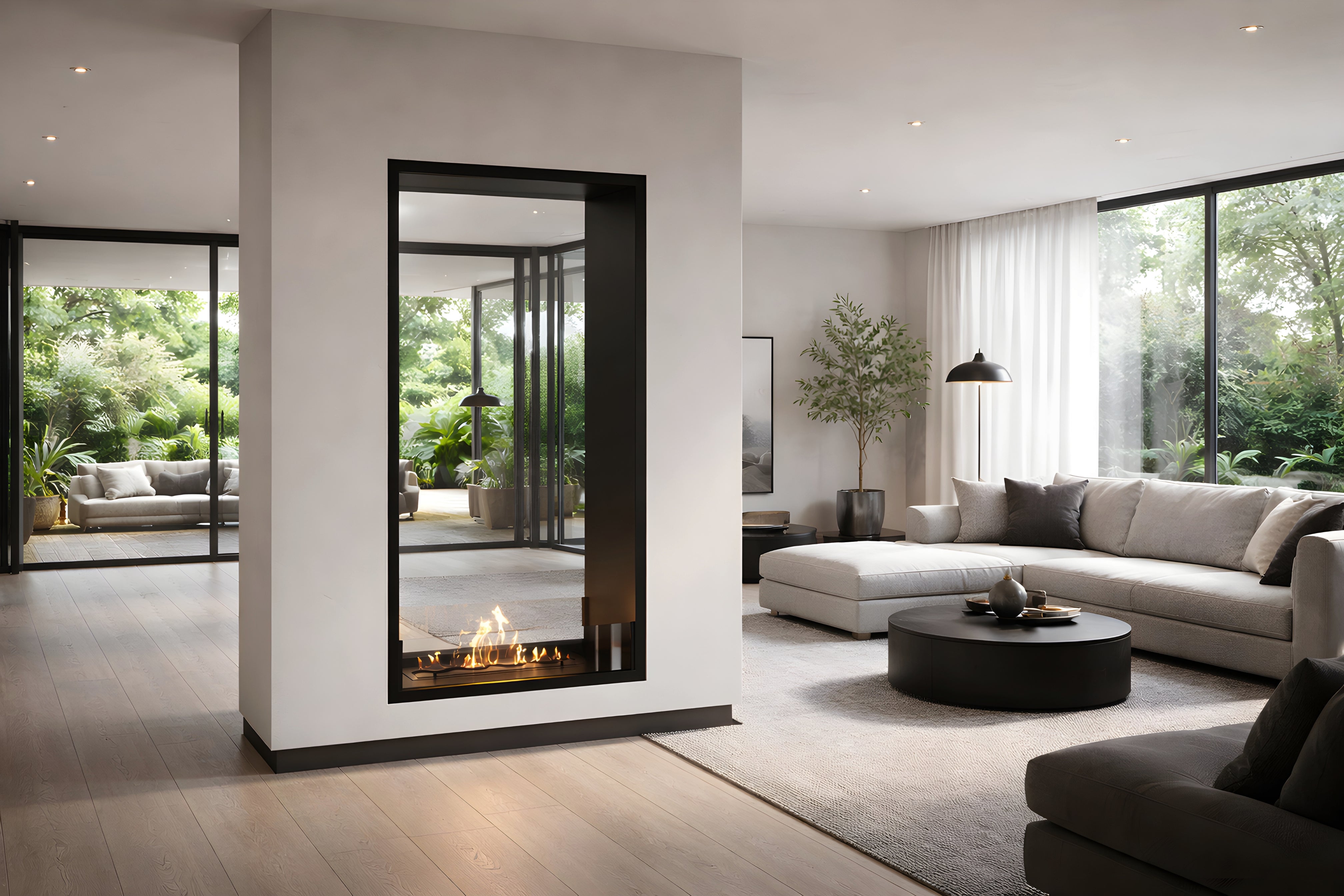 Fame Vertical See-Through Bio Ethanol Fireplace 90 x 120 cm