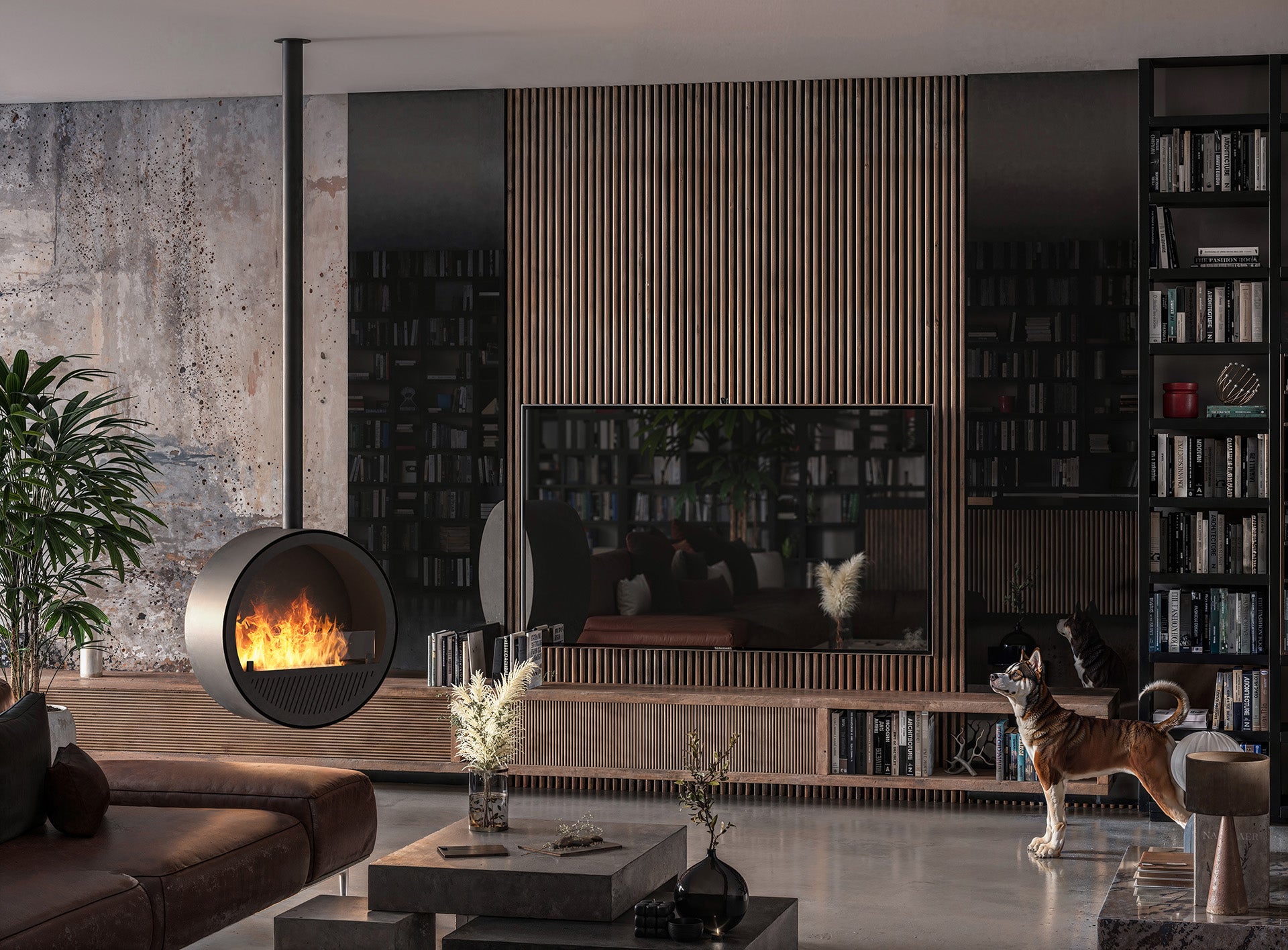 Incycle Slim Black Bio-ethanol Ceiling Fireplace