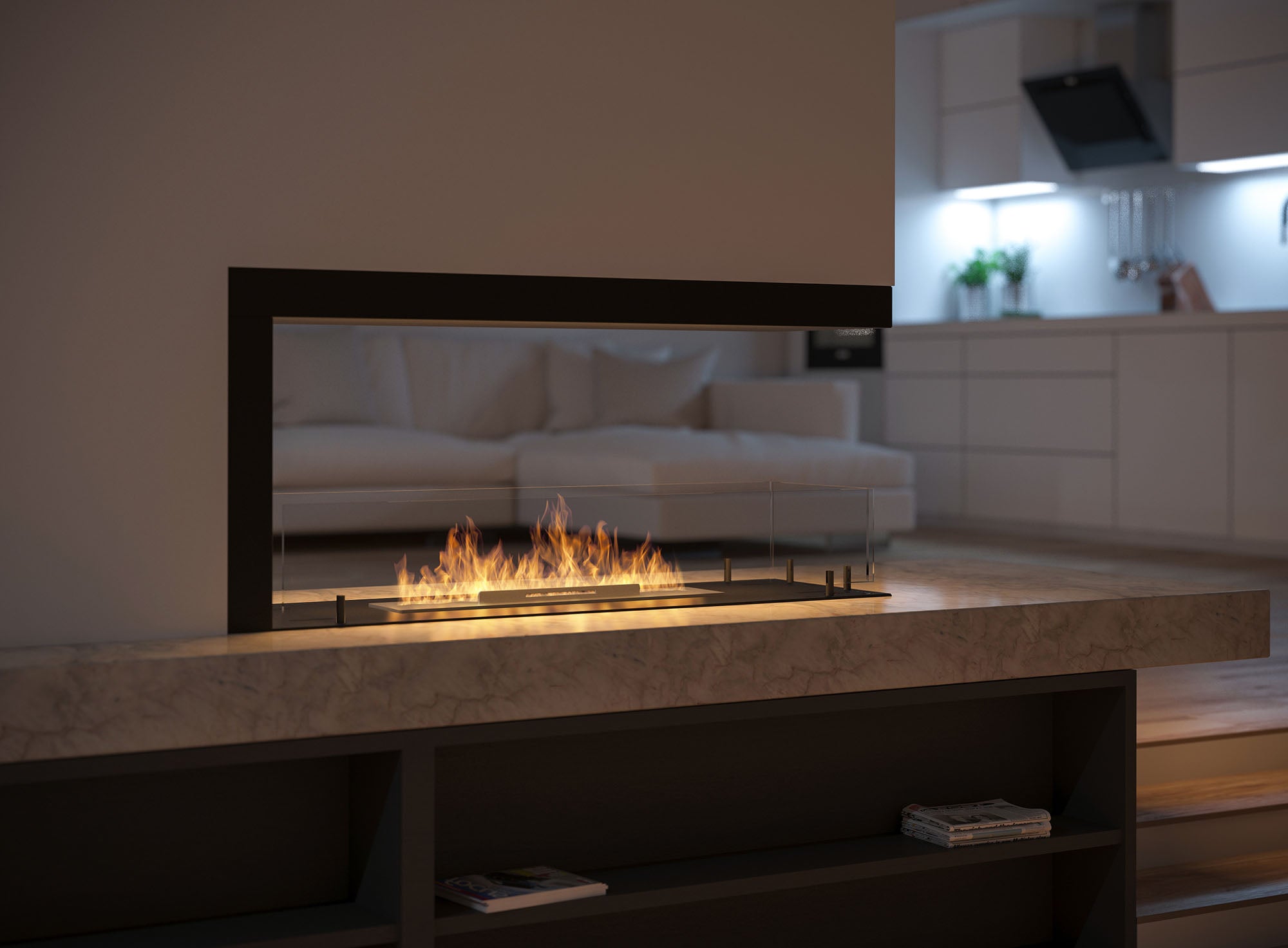 Inside U Bio Ethanol Built-in Fireplace 100 cm