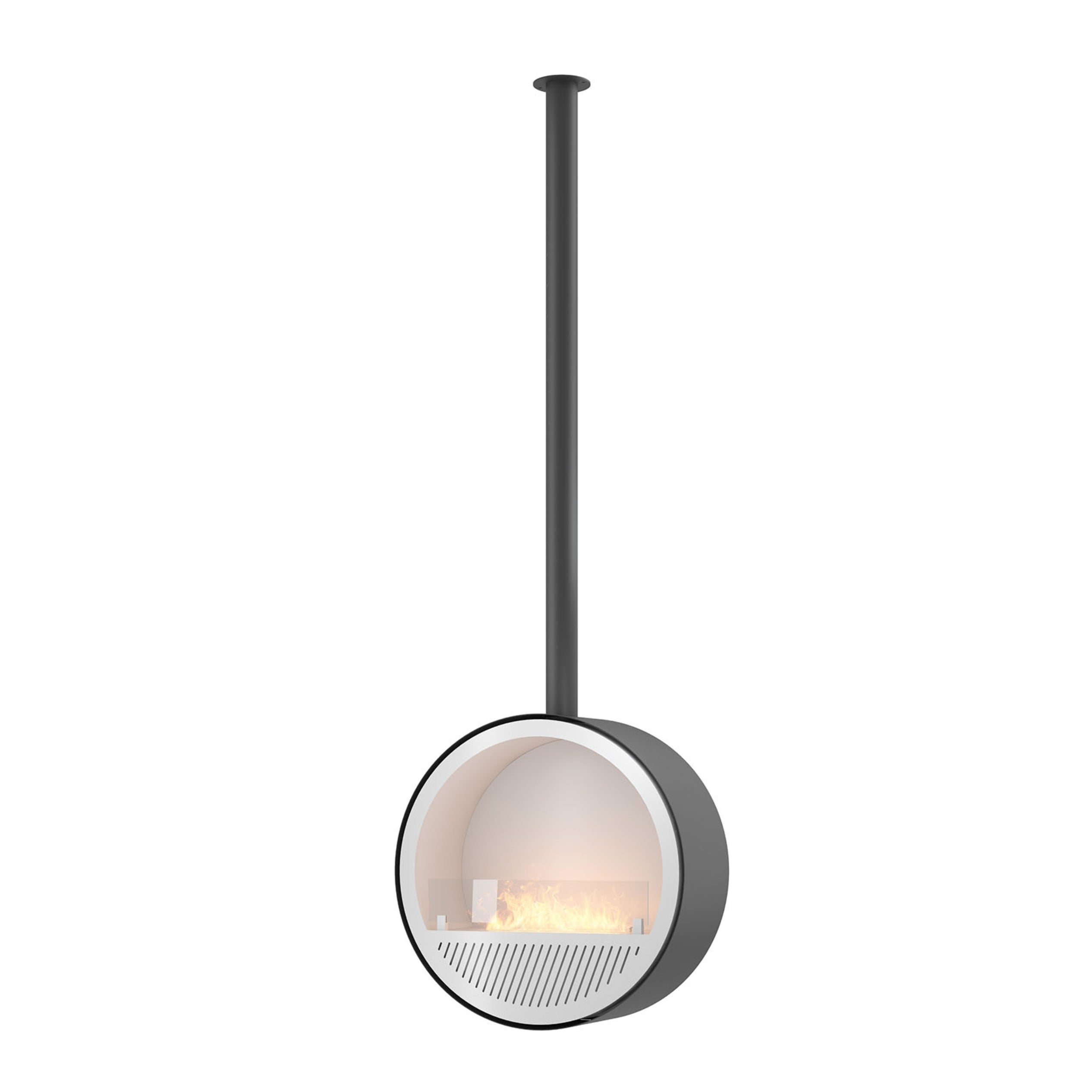 Image of Incycle Slim Black White Bio-ethanol Ceiling Fireplace
