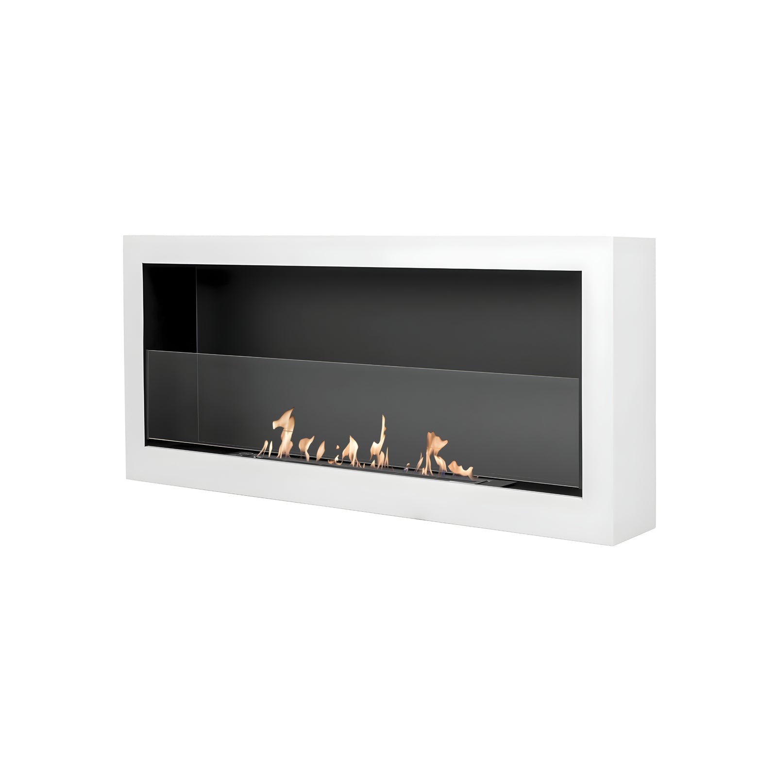 Bio Ethanol Wall Mounting Fireplace White 90 cm