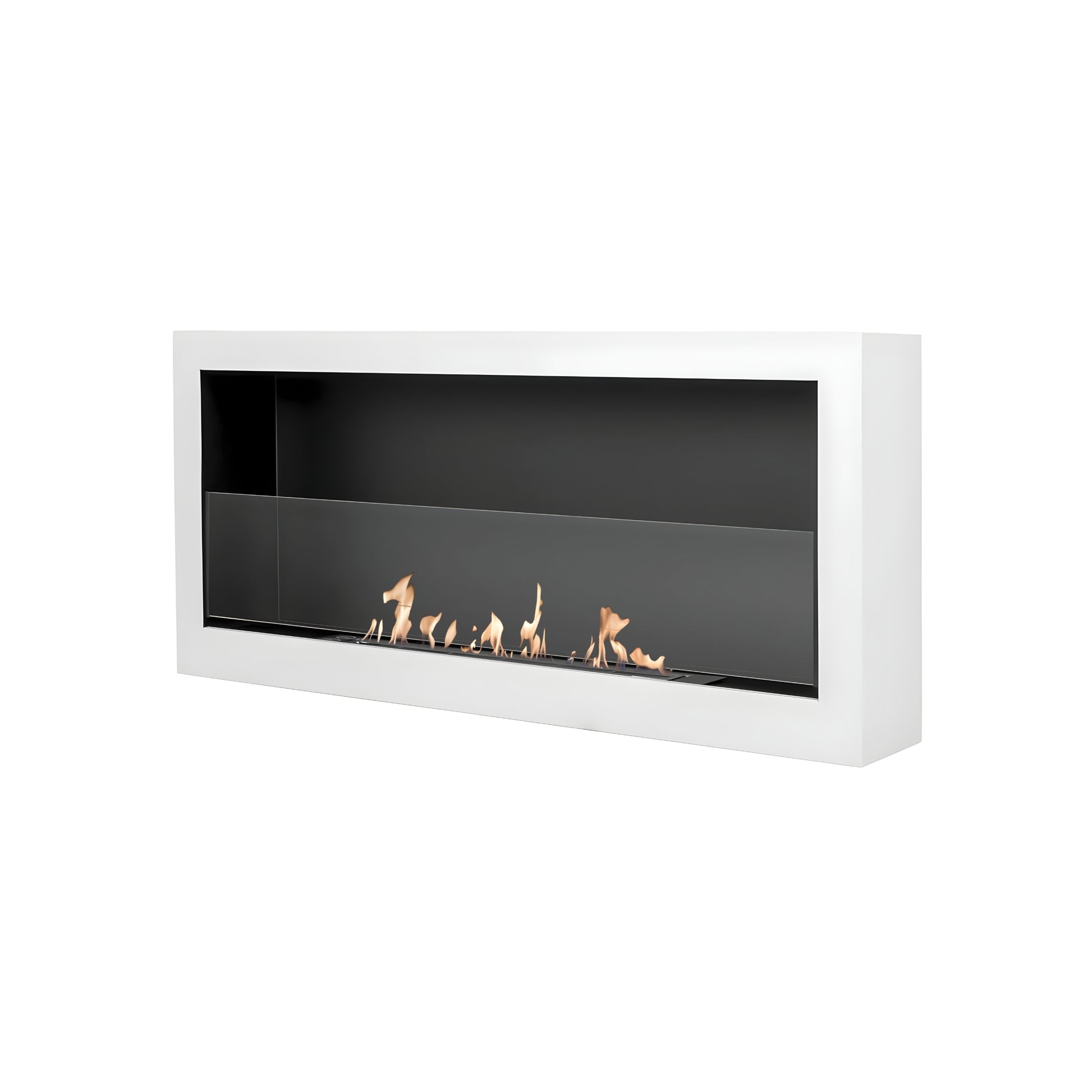 Bio Ethanol Wall Mounting Fireplace White 90 cm