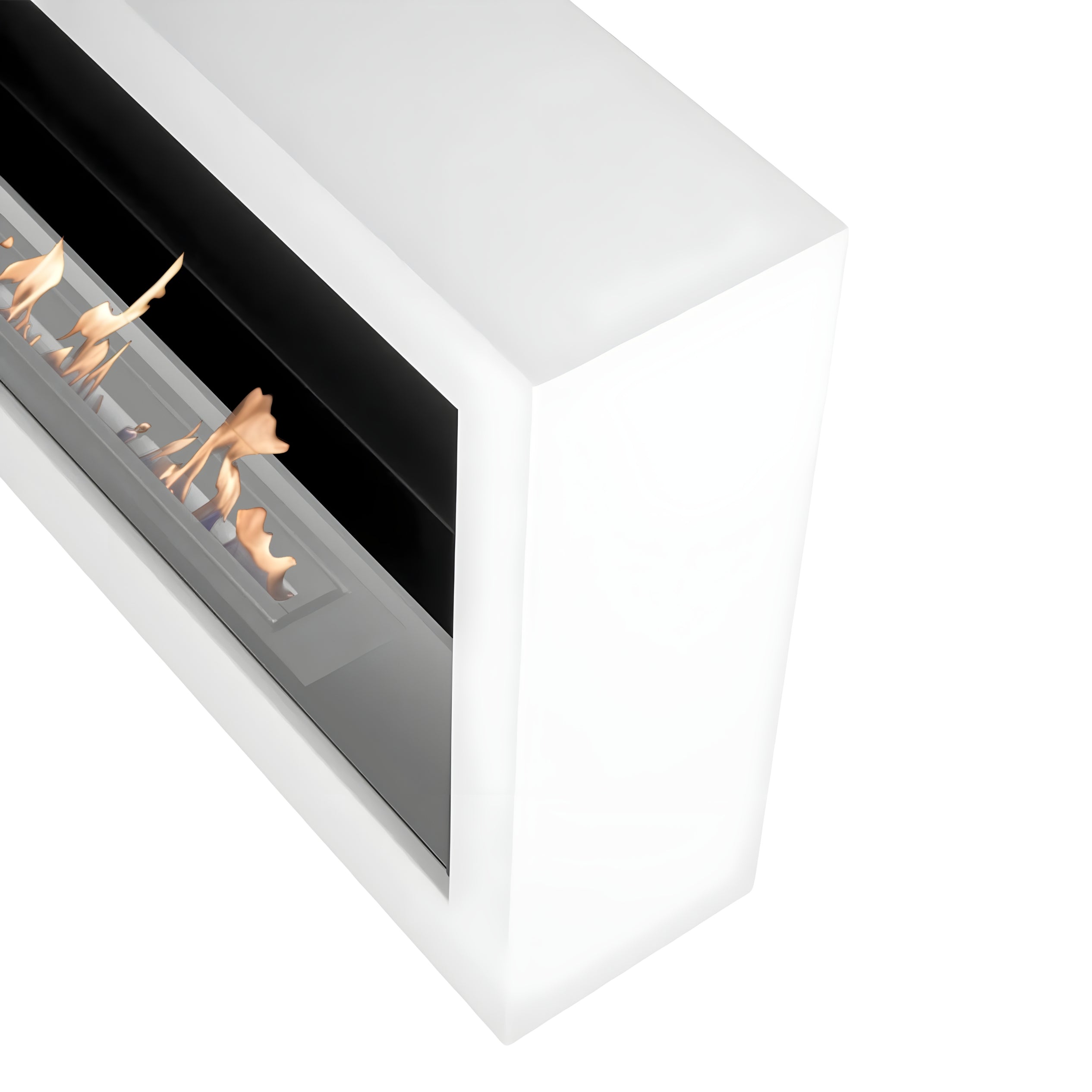 Bio Ethanol Wall Fireplace White Box 90 cm