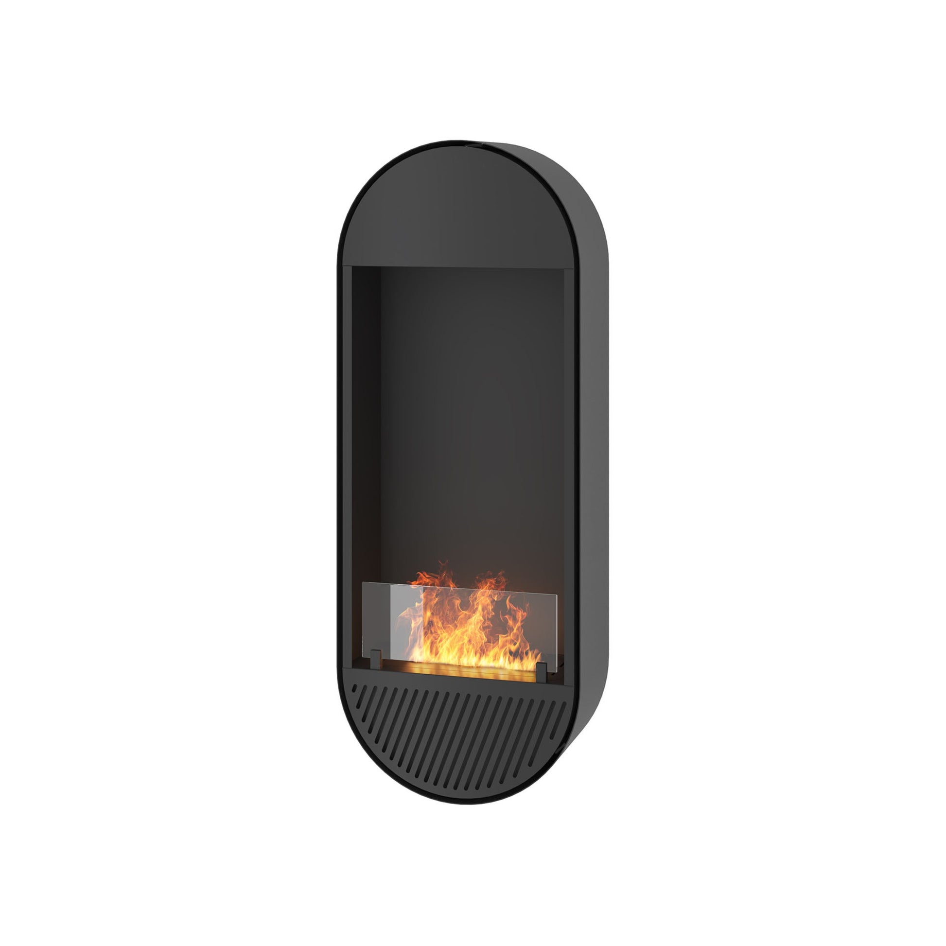 Incyrcle Slim Vertical Wall Mounting Fireplace Black H72 cm