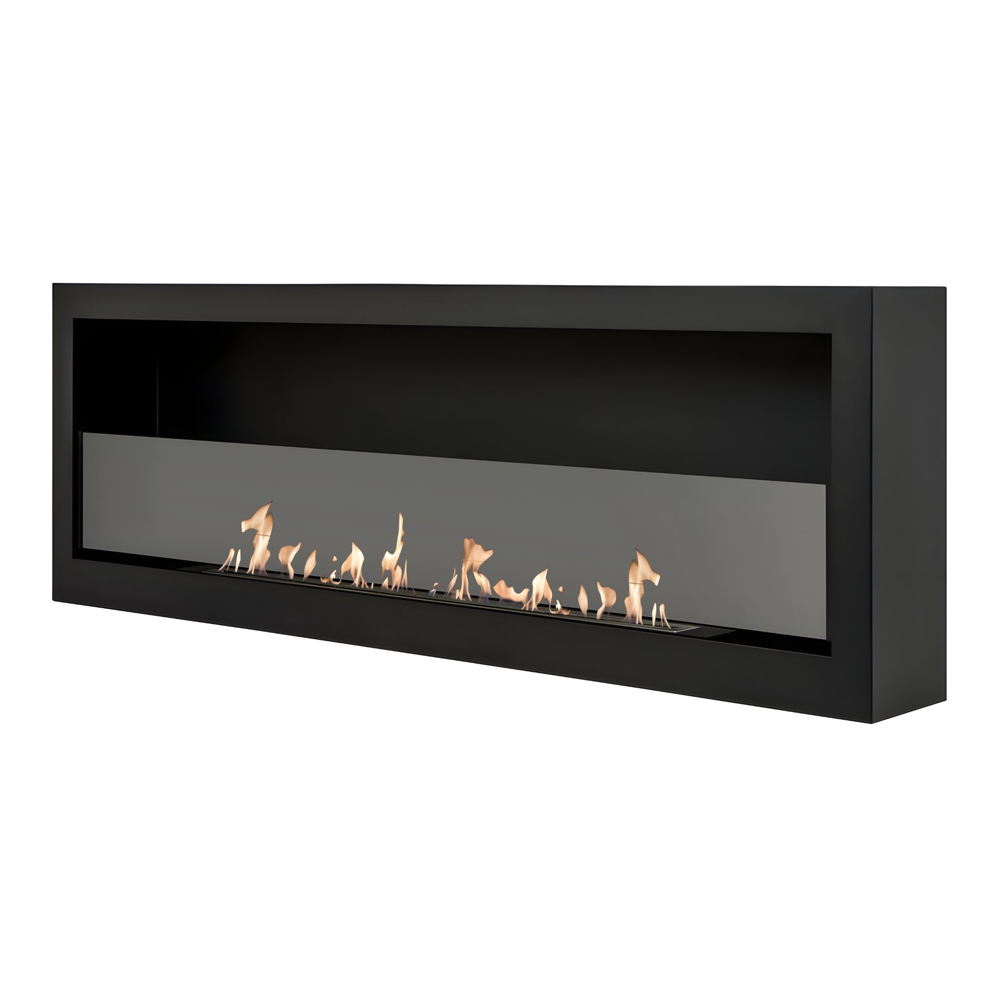 Bio Ethanol Wall Mounting Fireplace Black 120 cm