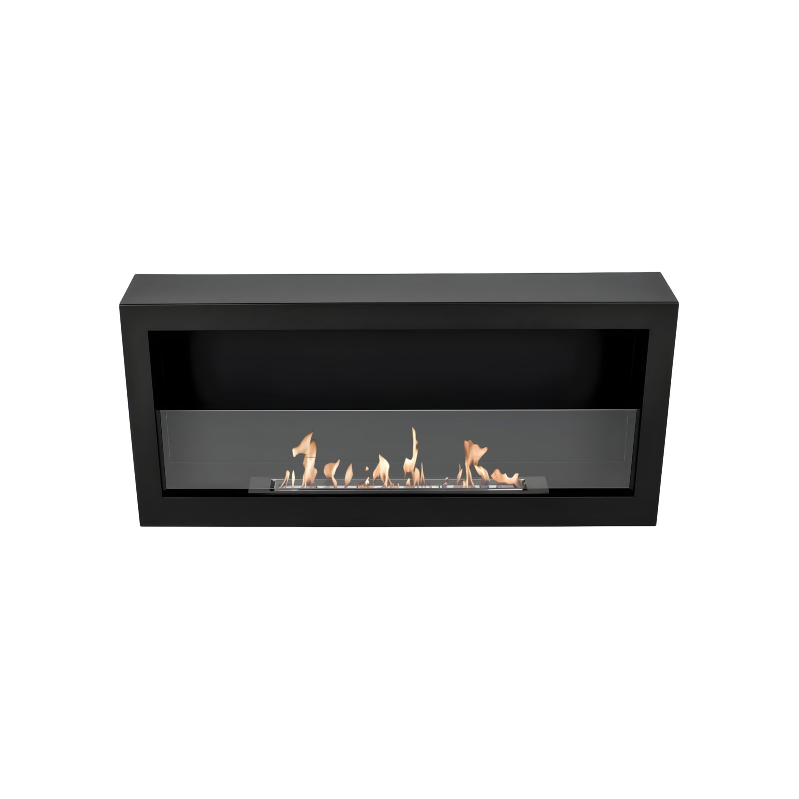 Bio Ethanol Wall Mounting Fireplace Black 90 cm