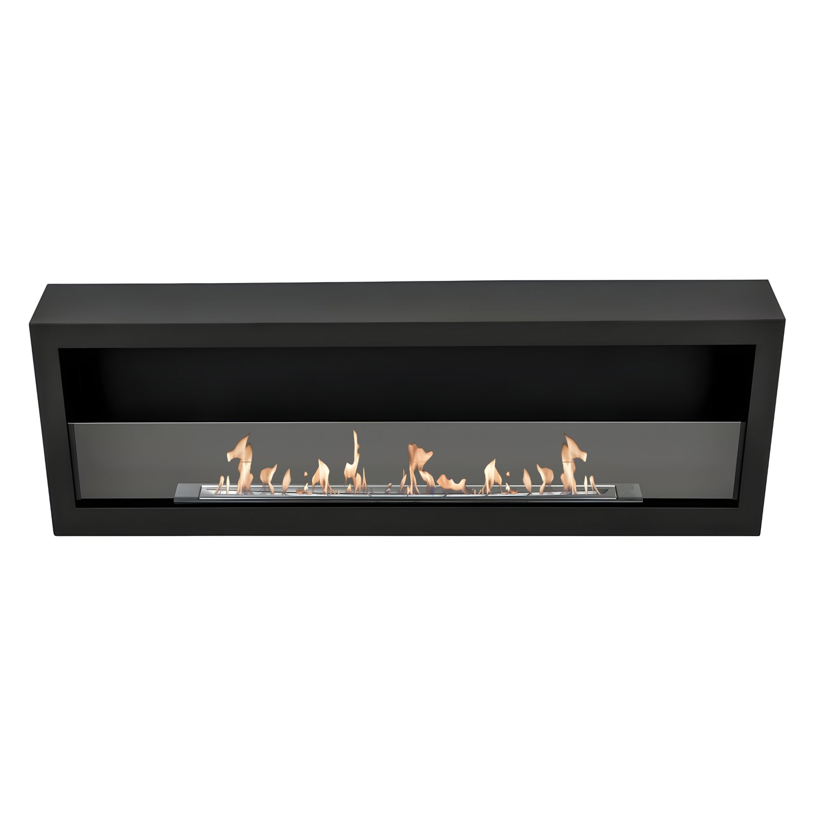 Bio Ethanol Wall Mounting Fireplace Black 120 cm