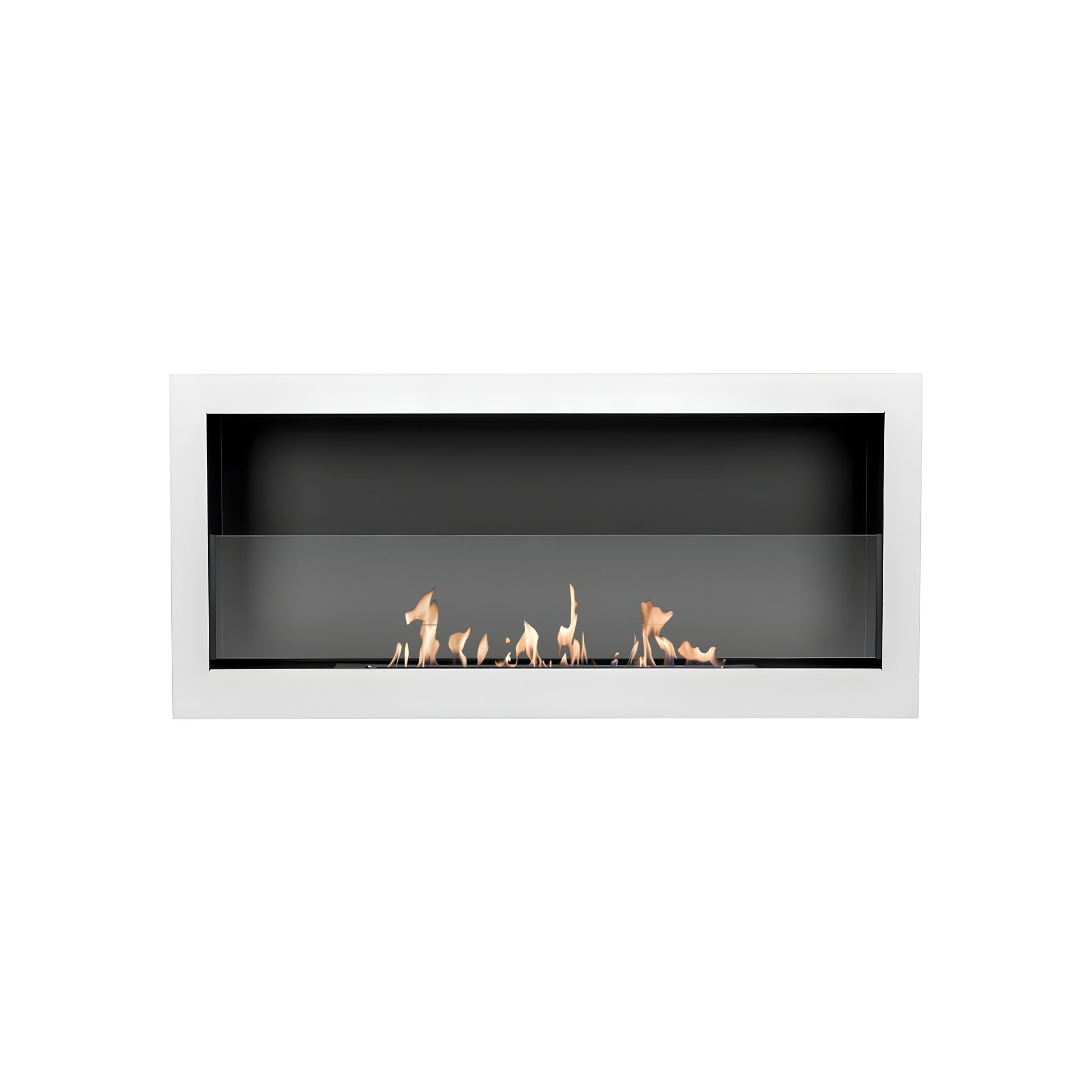 Bio Ethanol Wall Mounting Fireplace White 90 cm