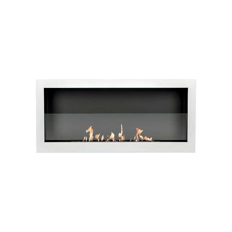 Bio Ethanol Wall Mounting Fireplace White 90 cm