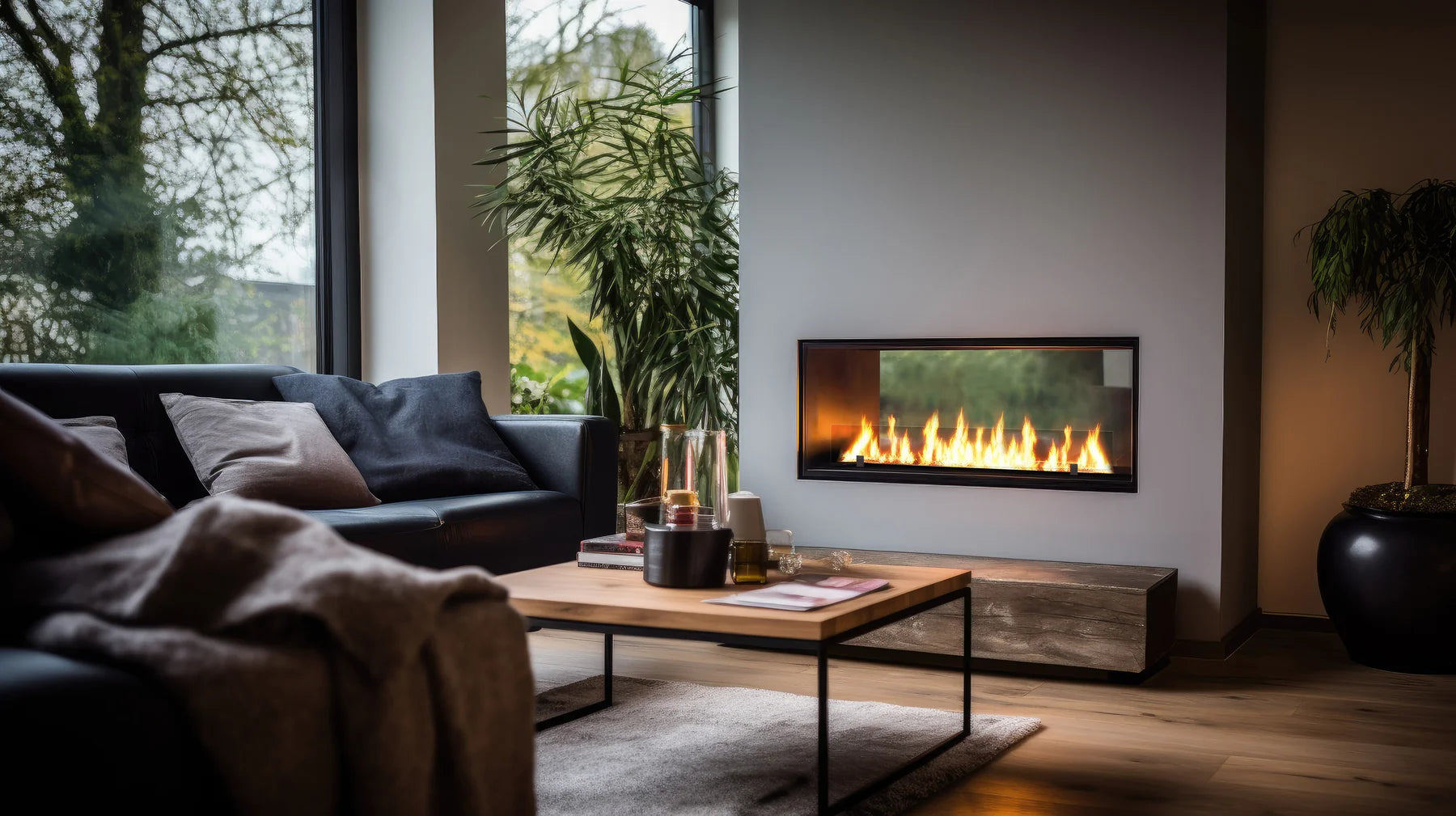 2SIDE SLIM See-Through Fireplace 120 cm