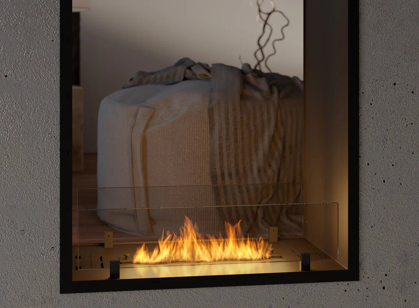 Vertical Slim See-through Fireplace H100 CM