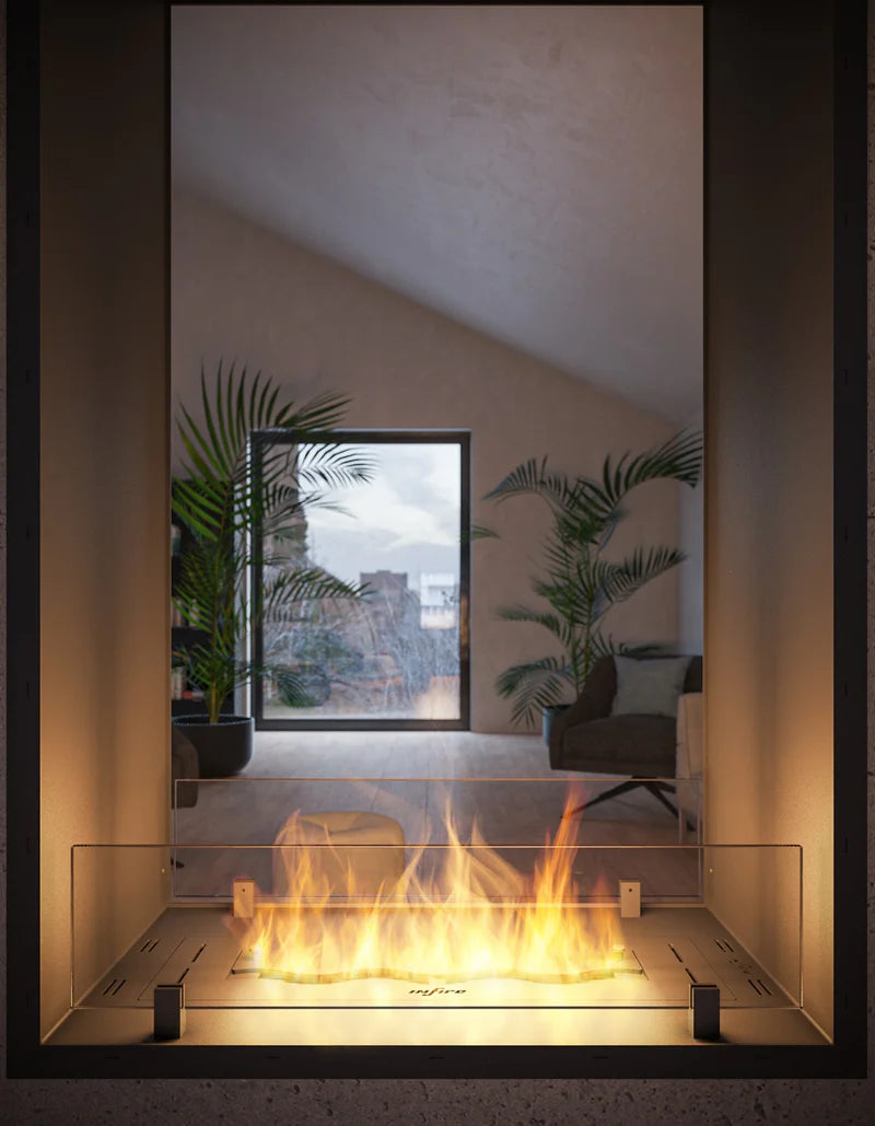 Vertical Slim See-through Fireplace H100 CM