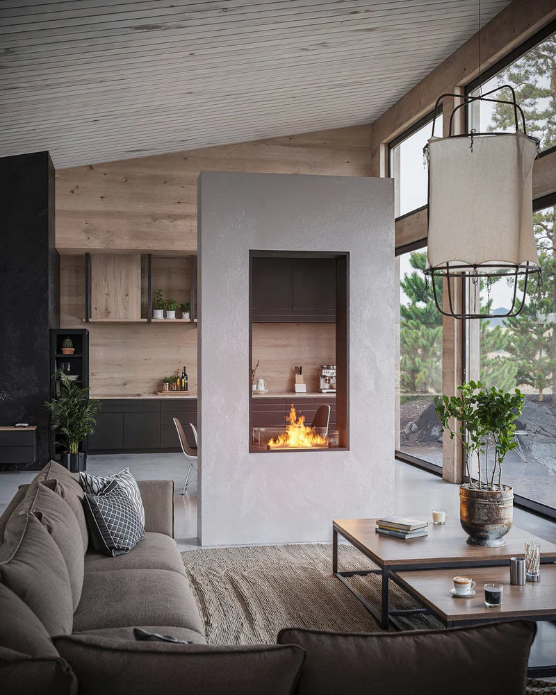 Vertical Slim See-through Fireplace H160 CM