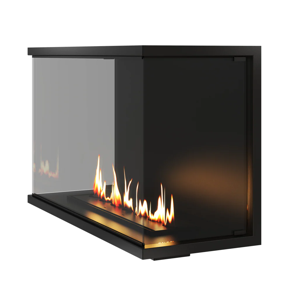 Made Three-sided Built-in Fireplace Full Glass 100 cm
