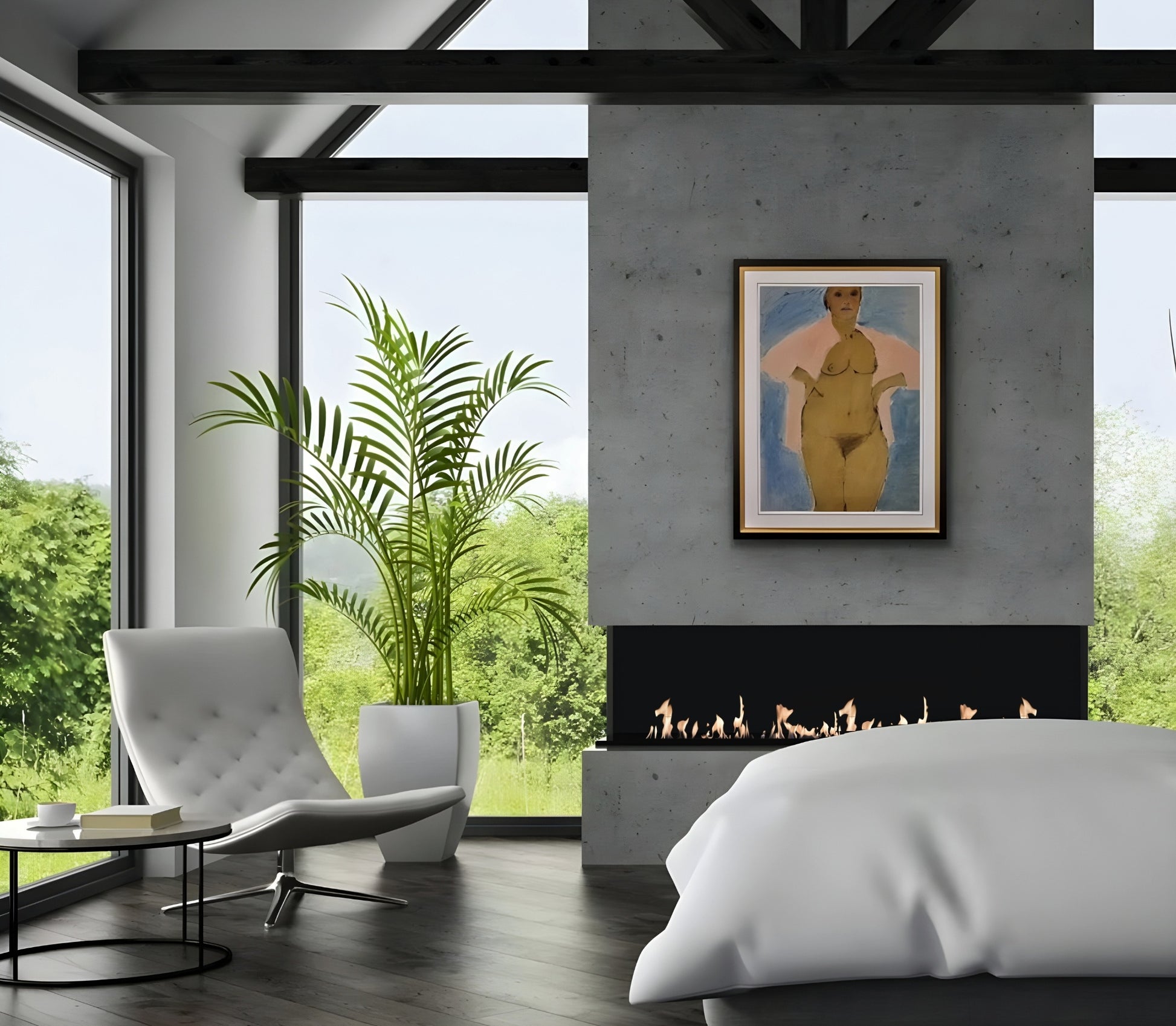 Made Three-sided built-in fireplace 110 cm