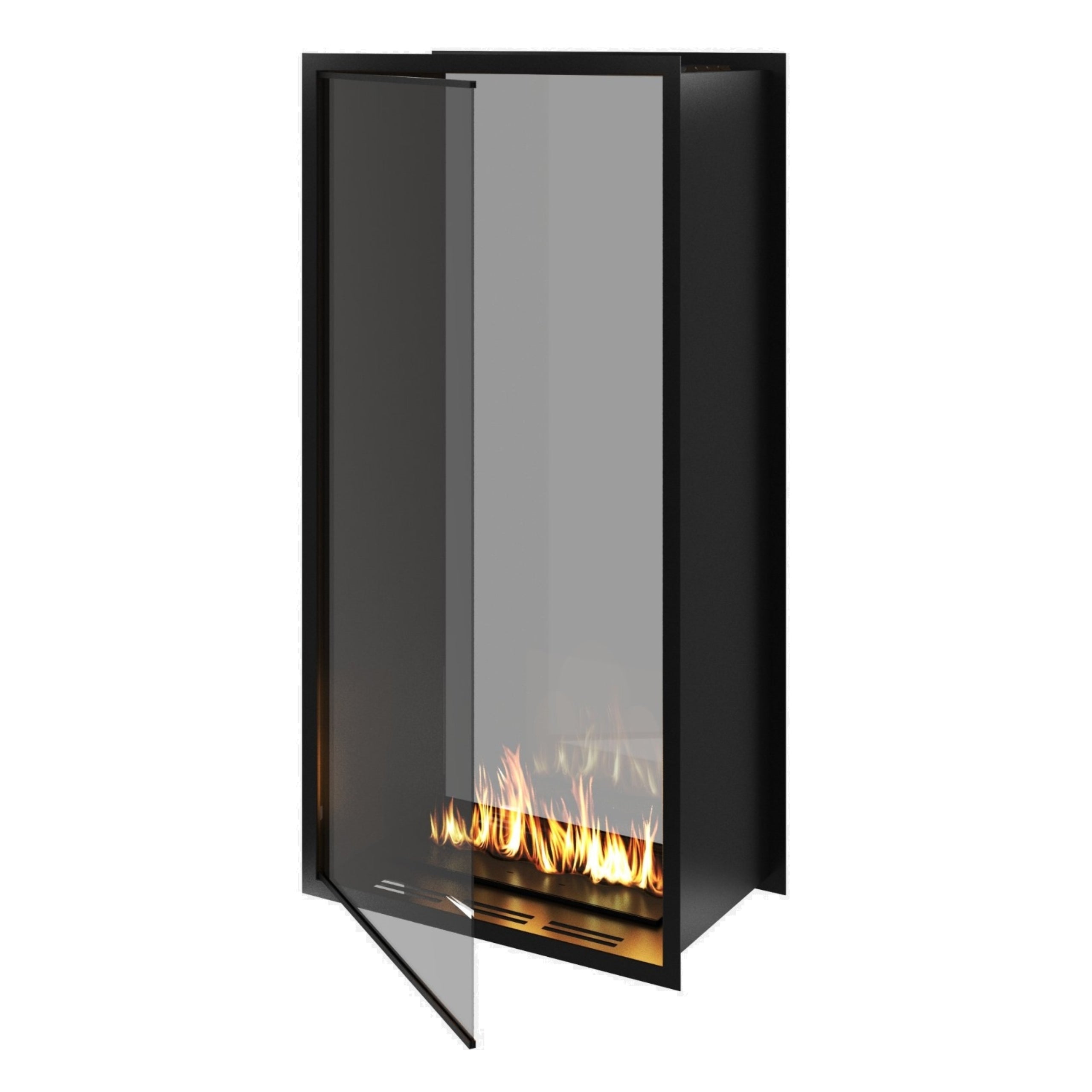 Fame Vertical See-through Fireplace With Full Glass 60 x 100 cm