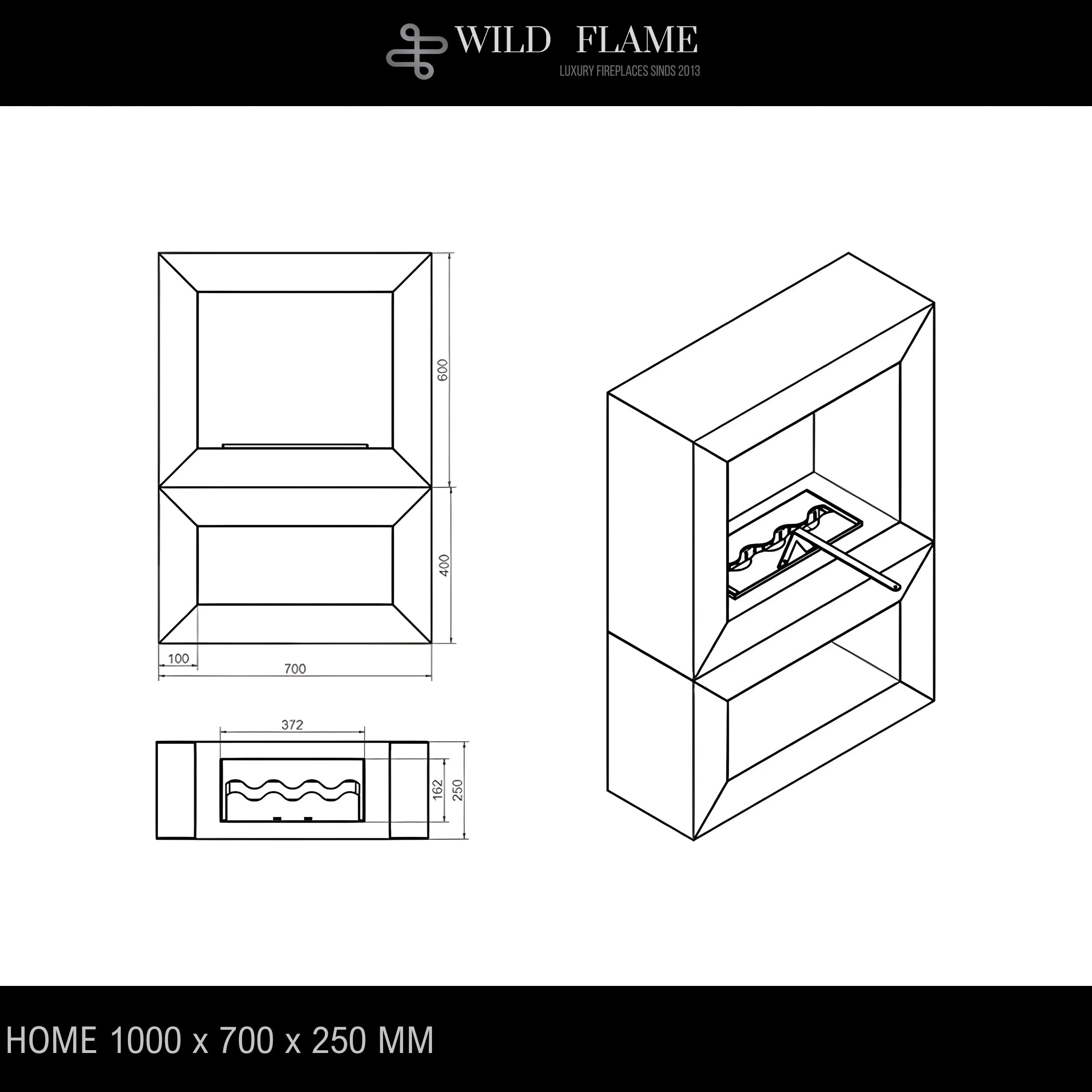 Home Roomdivider See-through fireplace H100 cm