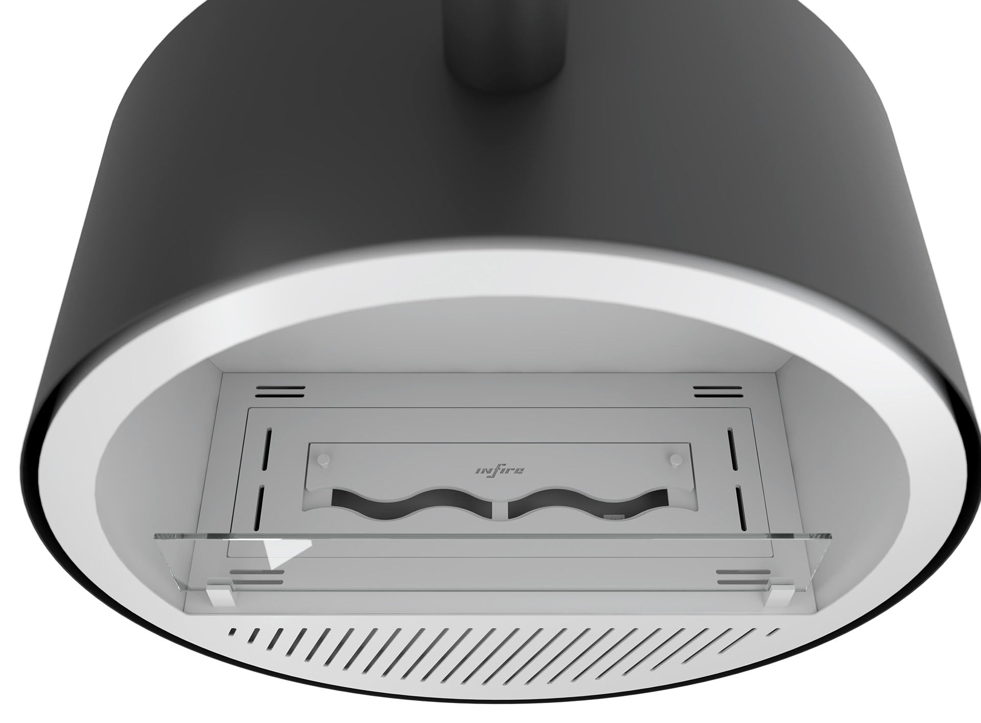 Image of Incycle Slim Black White Bio-ethanol Ceiling Fireplace