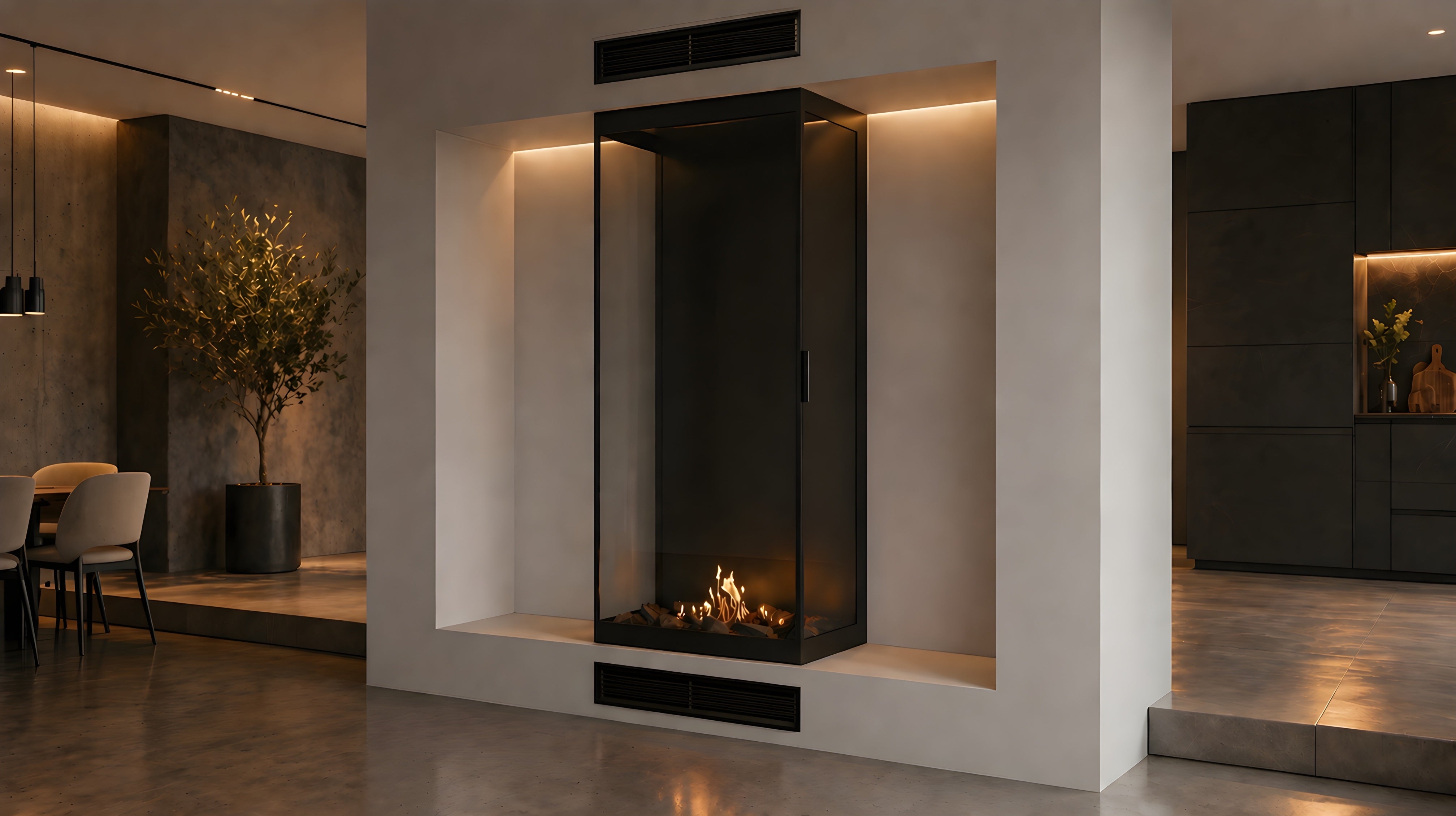 Image of Made Three-Sided Vertical Room Divider Full Glass 70 x 120 cm