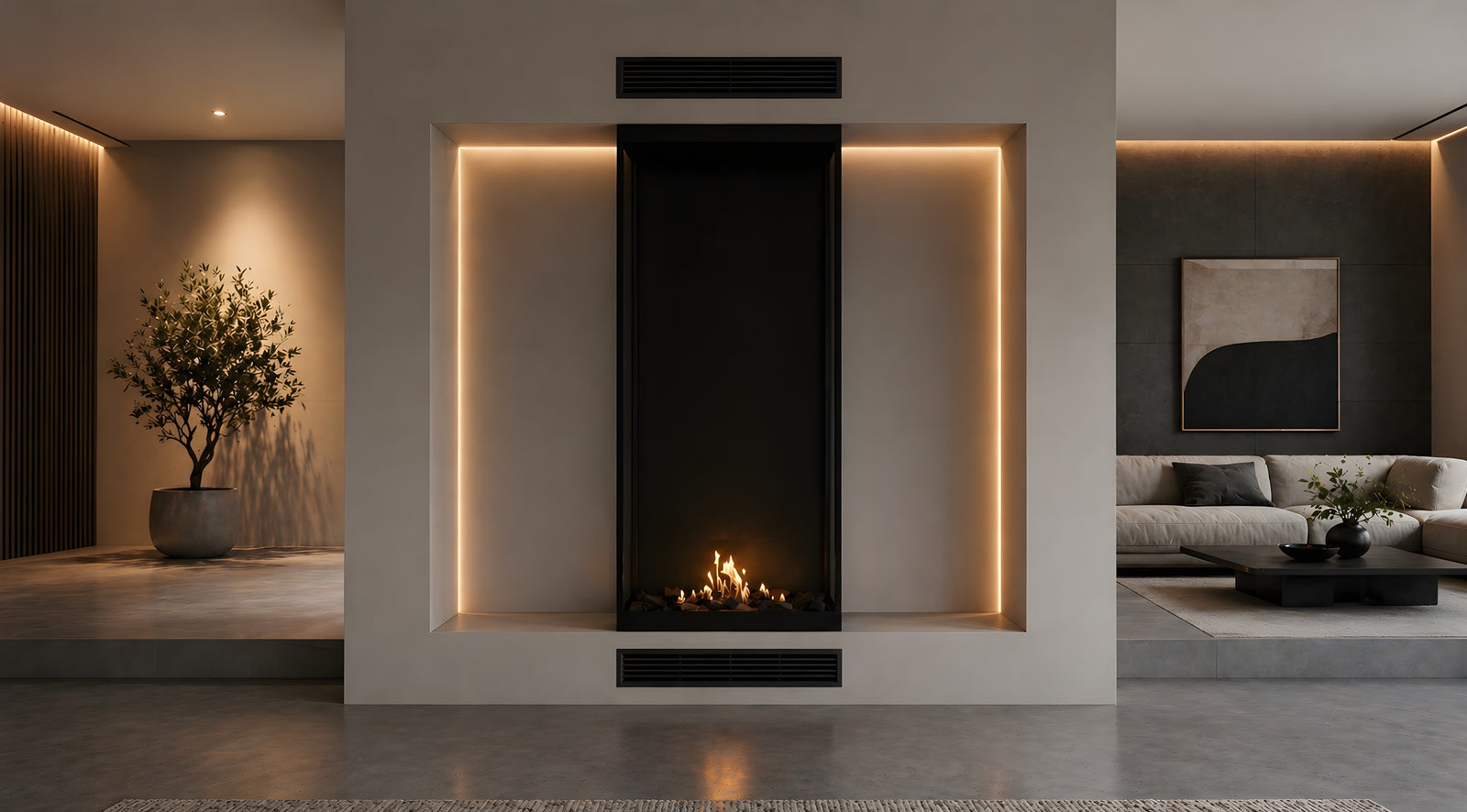 Made Three-Sided Vertical Room Divider Full Glass 80 x 100 cm